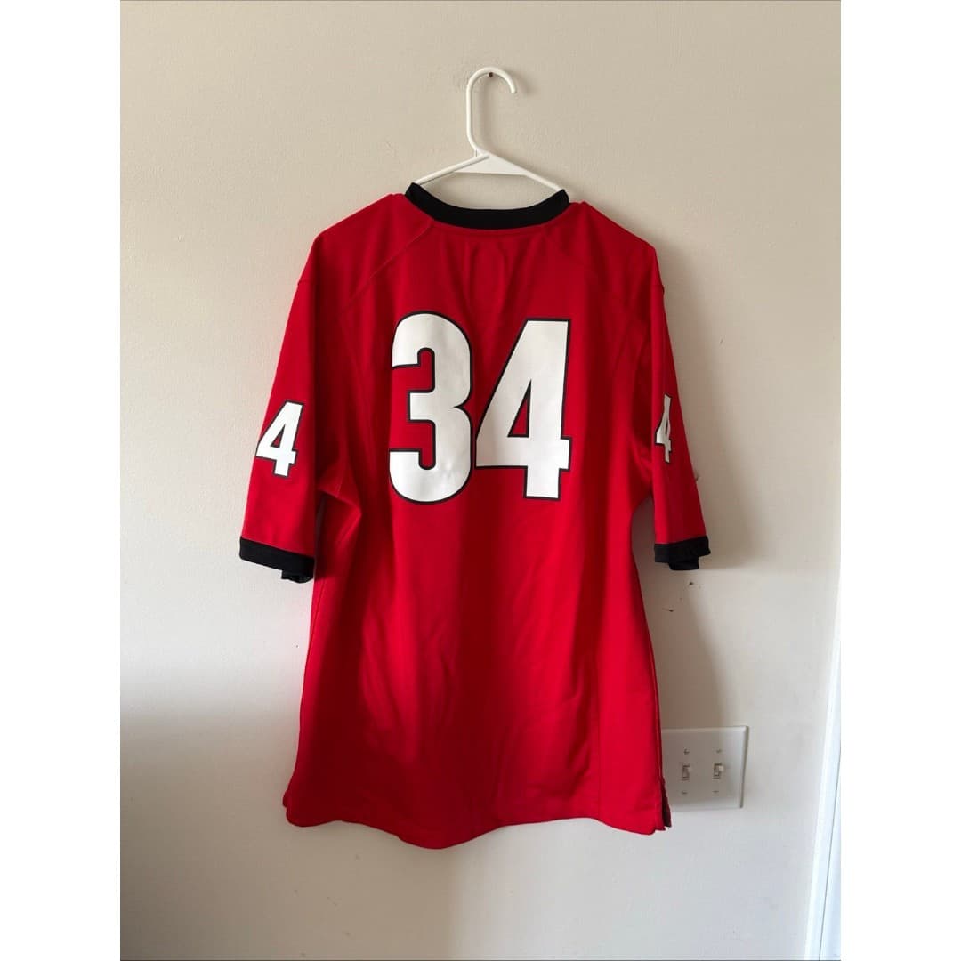 Men’s Nike Herschel Walker #34 Georgia Bulldogs Jersey 2018 CFB Patch Sz M - Red - Thumbnail 7