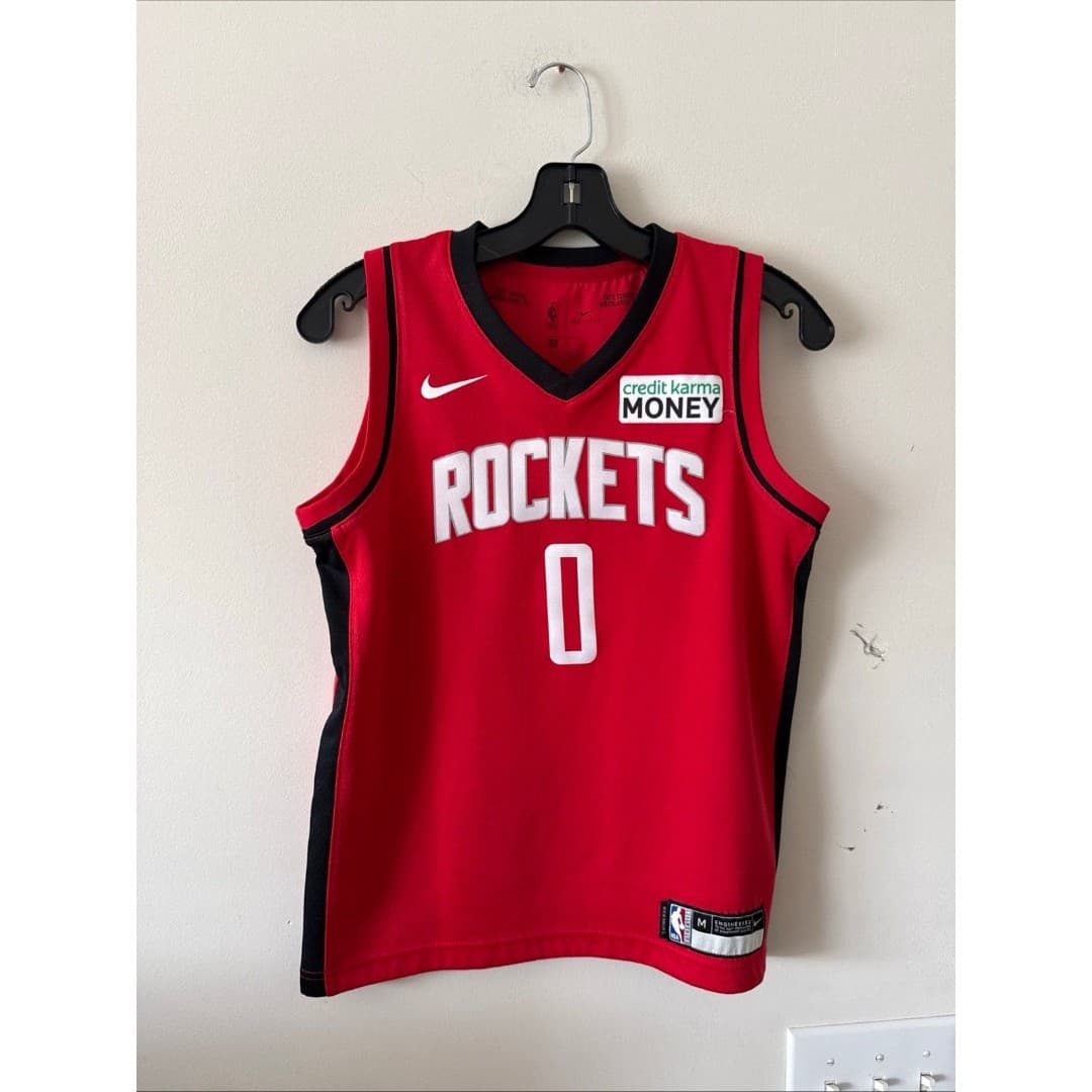 Boy’s Nike Jalen Green #0 Houston Rockets Jersey Swingman Sz Medium 10-12 - Red
