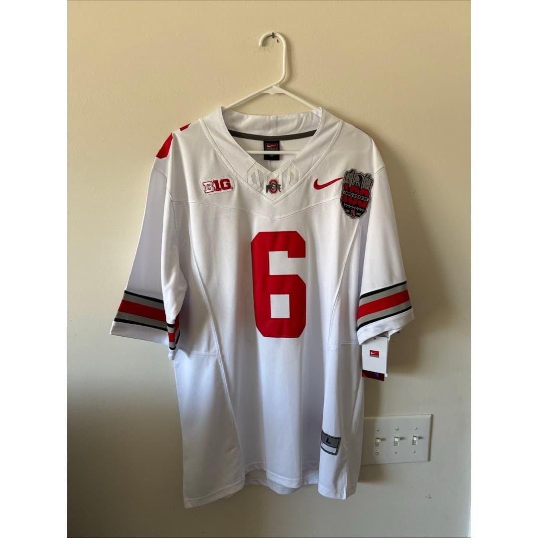 Men’s Nike Kyle McCord #6 Ohio State Buckeyes 100 Seasons Patch - White NWT RARE