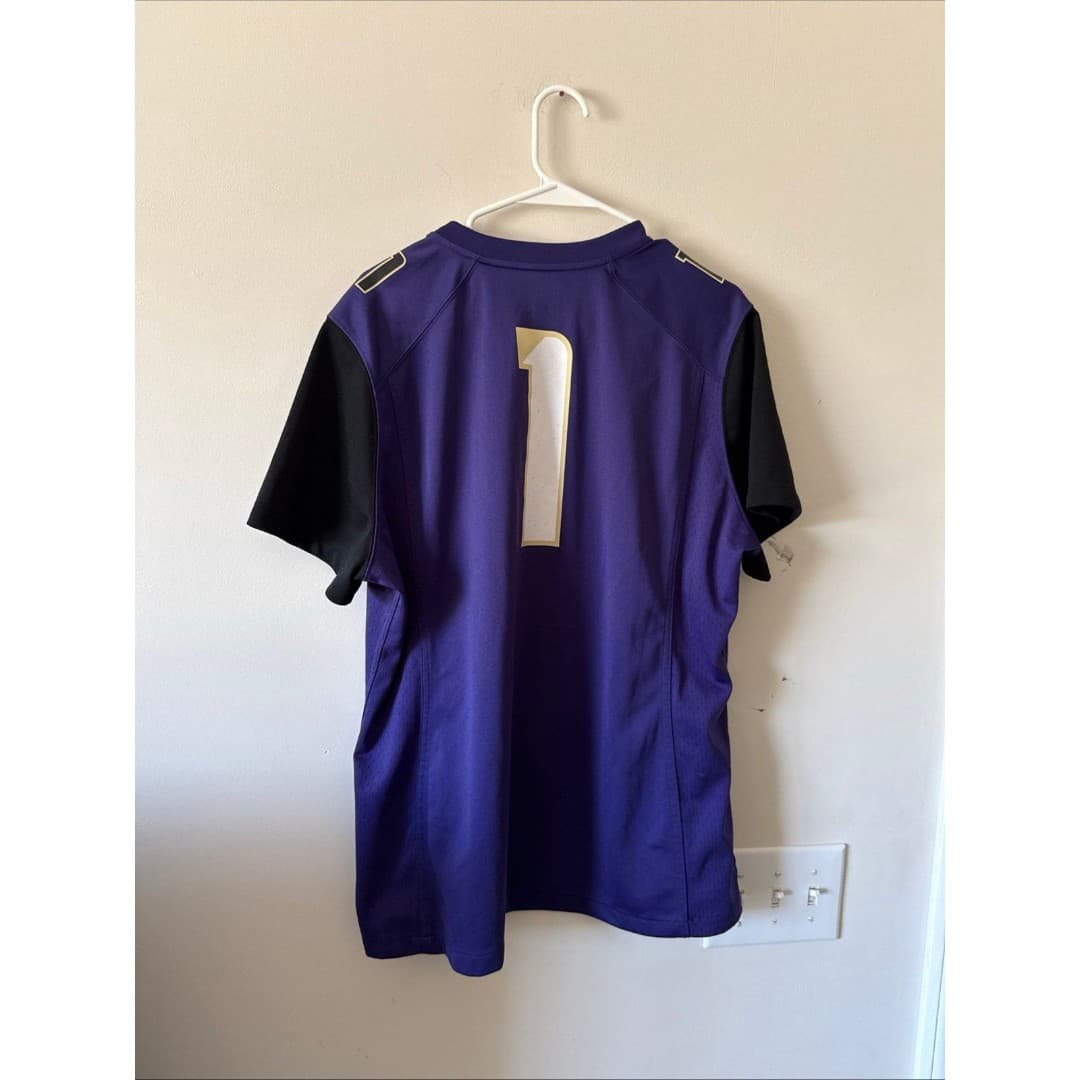 Boy’s Nike Washington Huskies #1 Team Authentic Jersey Sz Youth 2XL - Purple - Thumbnail 5