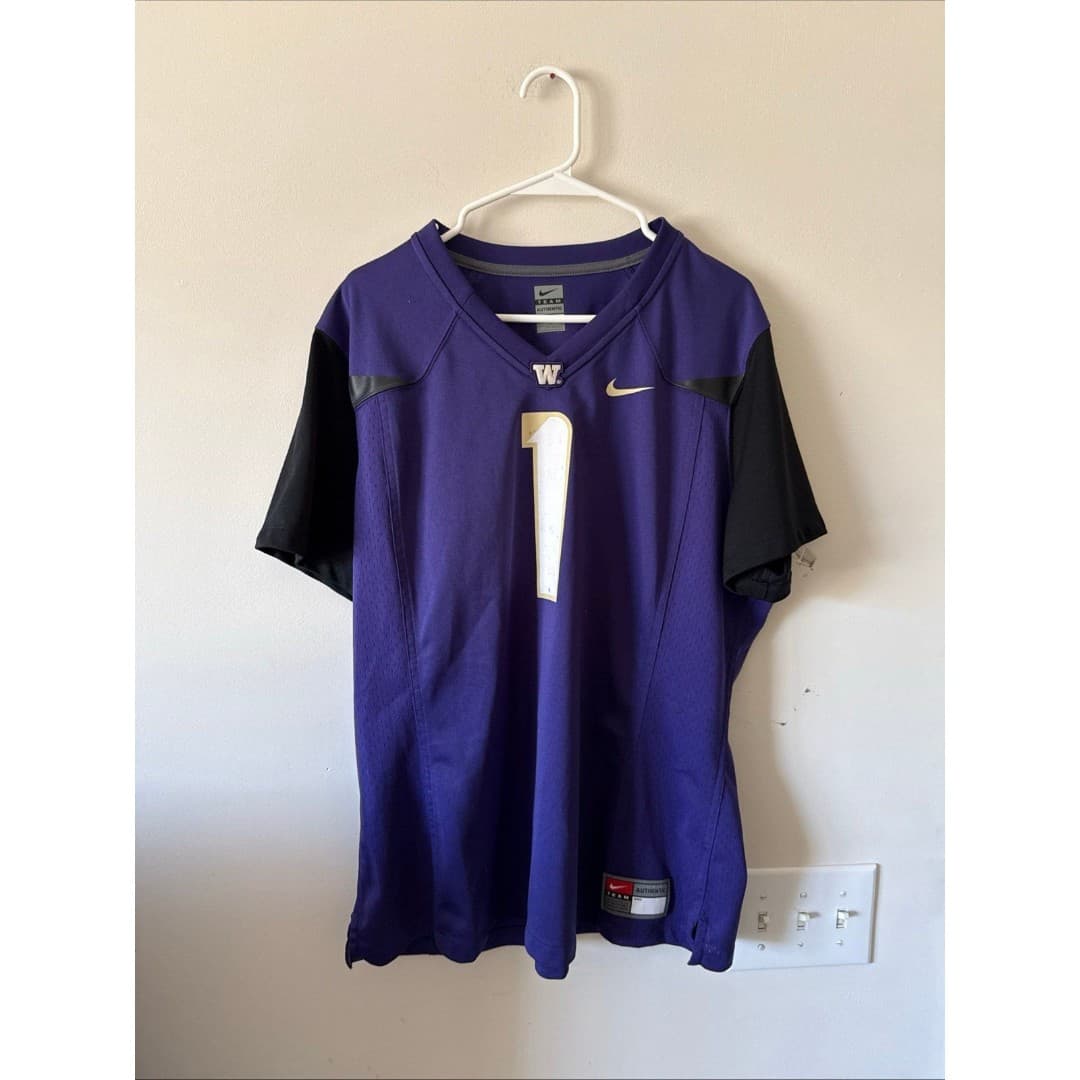 Boy’s Nike Washington Huskies #1 Team Authentic Jersey Sz Youth 2XL - Purple