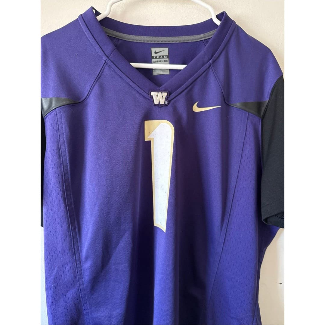 Boy’s Nike Washington Huskies #1 Team Authentic Jersey Sz Youth 2XL - Purple - Thumbnail 2