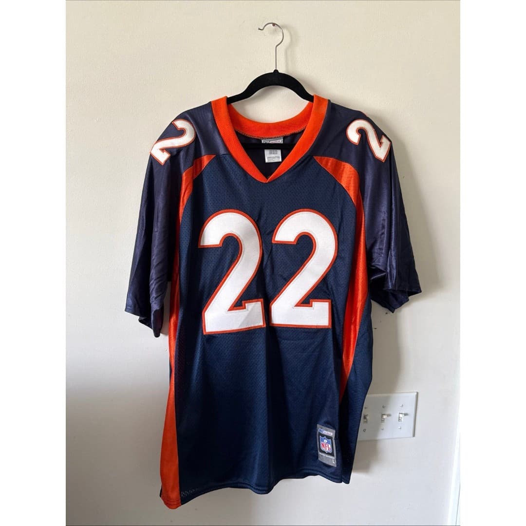 Men’s Reebok Denver Broncos Quentin Griffin #22 NFL Football Jersey Sz L - Image 1