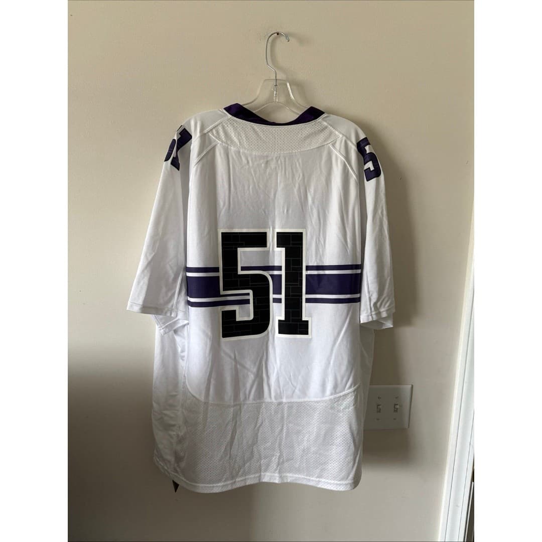 Men’s Under Armour #51 Northwestern Wildcats White Jersey College Sz XL - NWT - Thumbnail 6