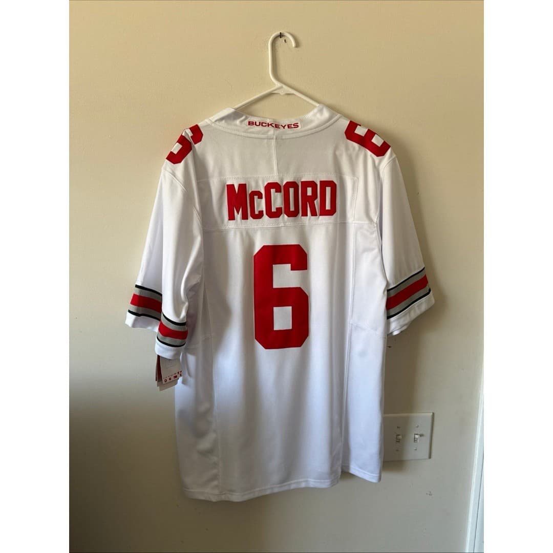 Men’s Nike Kyle McCord #6 Ohio State Buckeyes 100 Seasons Patch - White NWT RARE - Thumbnail 7