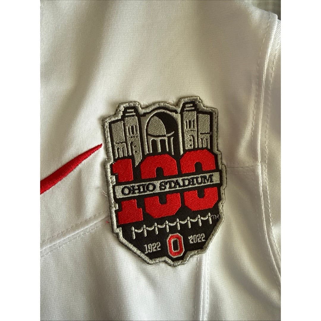 Men’s Nike Kyle McCord #6 Ohio State Buckeyes 100 Seasons Patch - White NWT RARE - Thumbnail 4