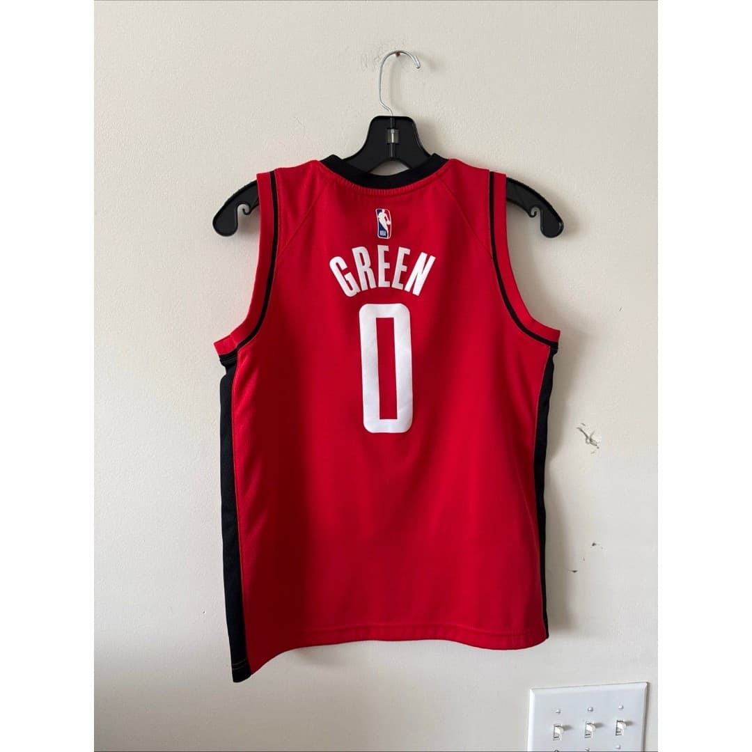 Boy’s Nike Jalen Green #0 Houston Rockets Jersey Swingman Sz Medium 10-12 - Red - Thumbnail 5