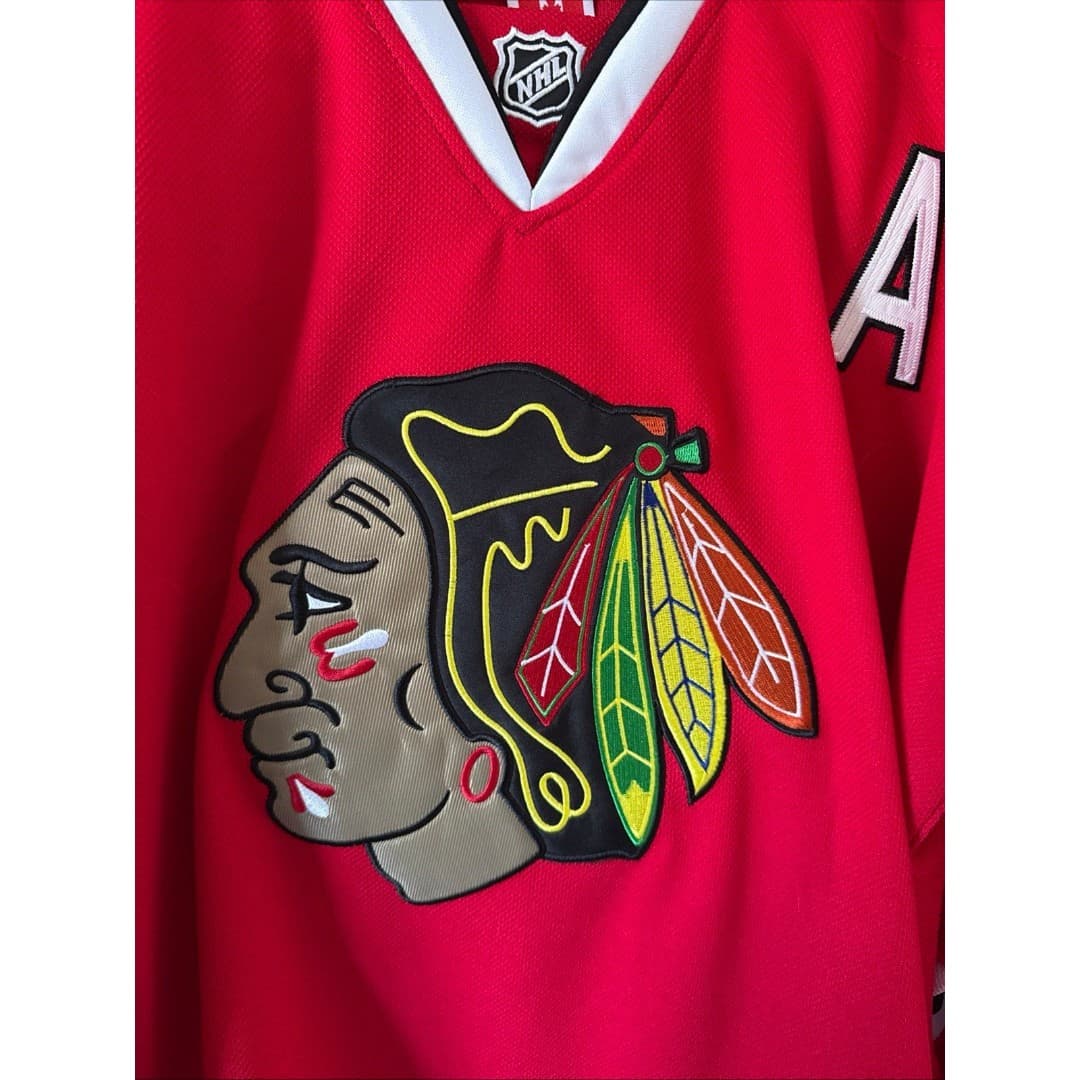 Men’s Reebok CCM VTG Patrick Sharp #10 Blackhawks Authentic Jersey Sz 52 - Red - Thumbnail 2