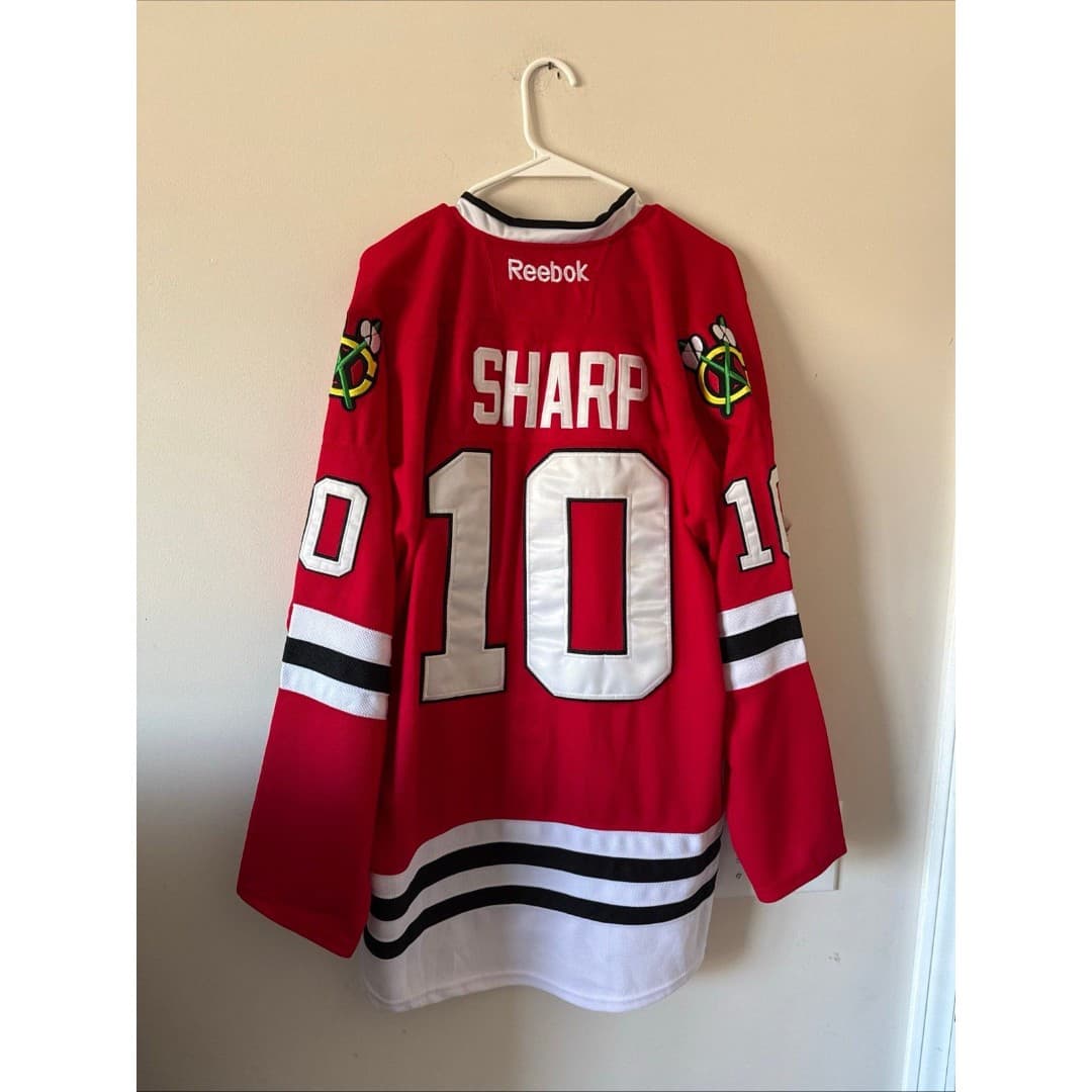 Men’s Reebok CCM VTG Patrick Sharp #10 Blackhawks Authentic Jersey Sz 52 - Red - Thumbnail 6