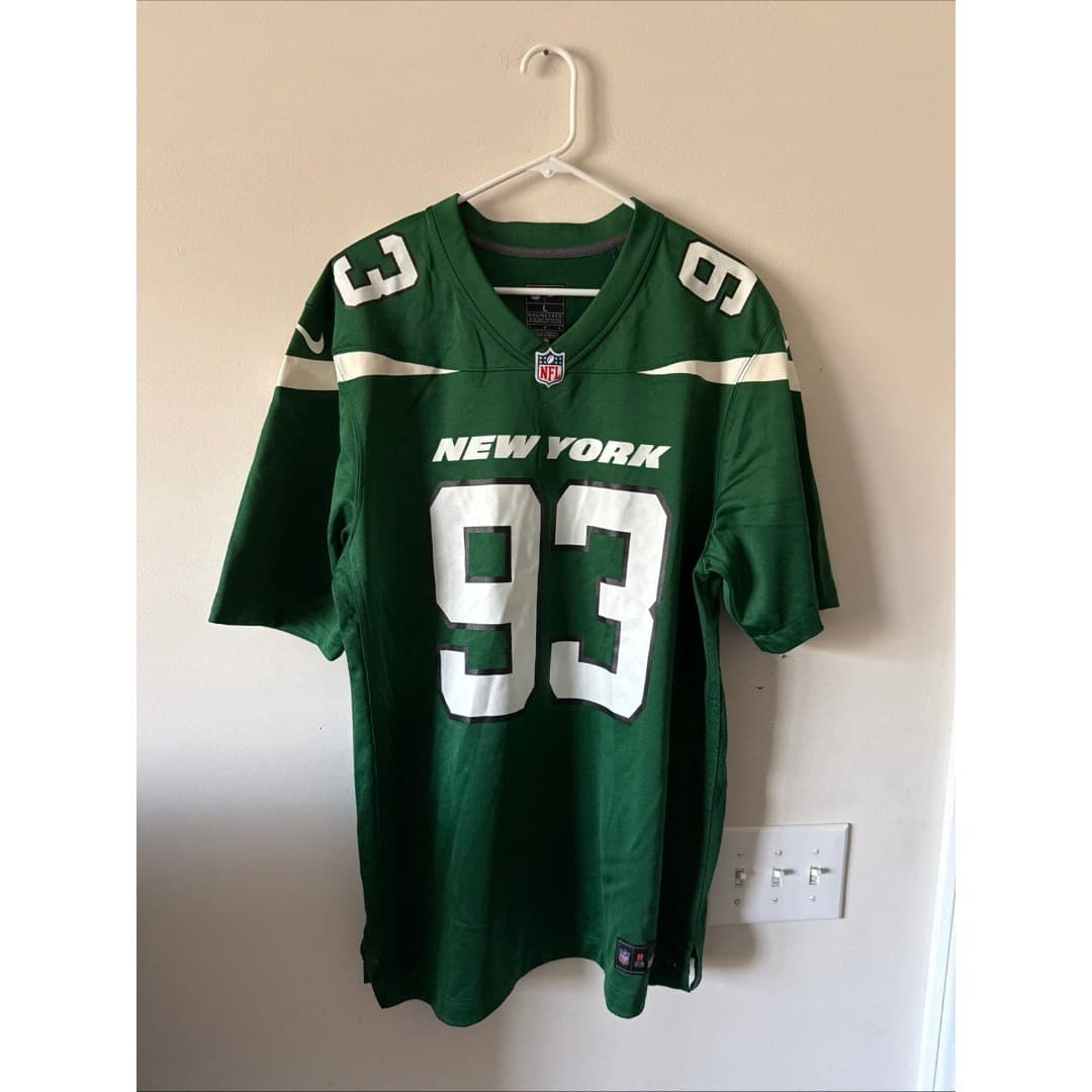 NIKE MEN’S VINTAGE NEW YORK JETS MARTY LYONS #93 JERSEY NFL SZ LARGE - GREEN - Image 1