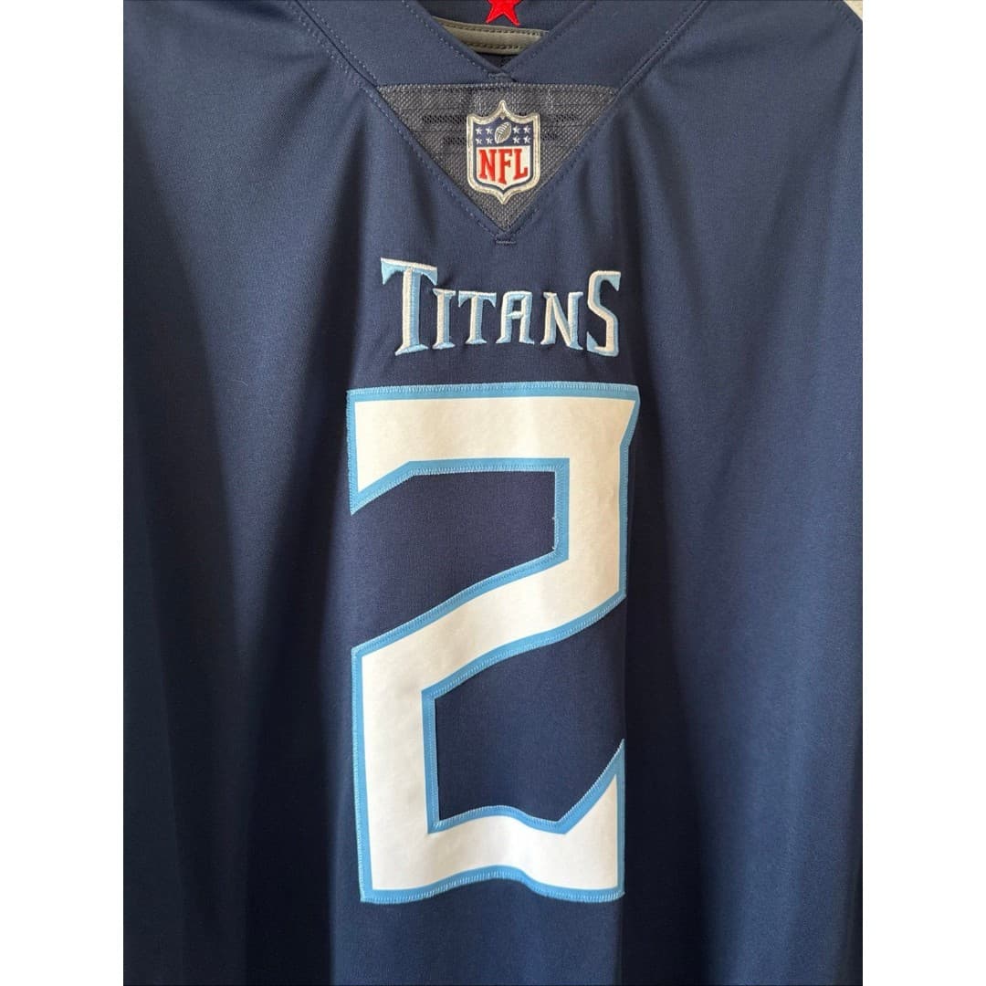 Men’s Nike Julio Jones #2 Tennessee Titans Vapor Lmtd Jersey Sz 2XL - Blue RARE - Thumbnail 2