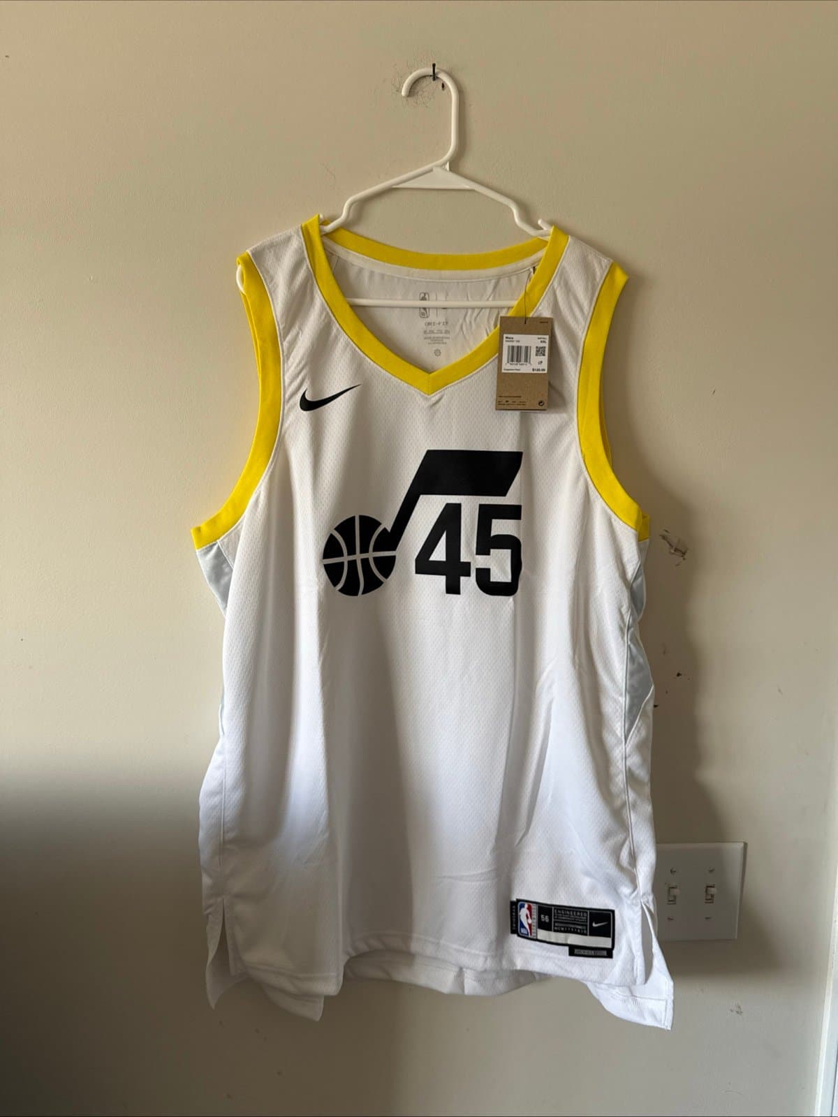 Men’s Nike Donovan Mitchell #45 Utah Jazz Swingman NBA Jersey Sz 56 - White NWT - Image 1