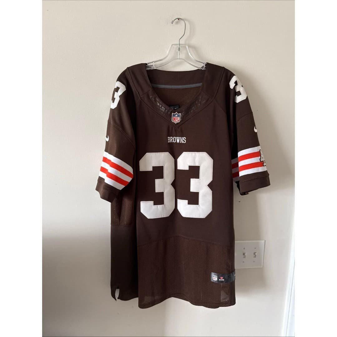 MEN’S NIKE CLEVELAND BROWNS AUTHENTIC DAWG POUND #33 JERSEY SZ 52 - NWOT - Image 1
