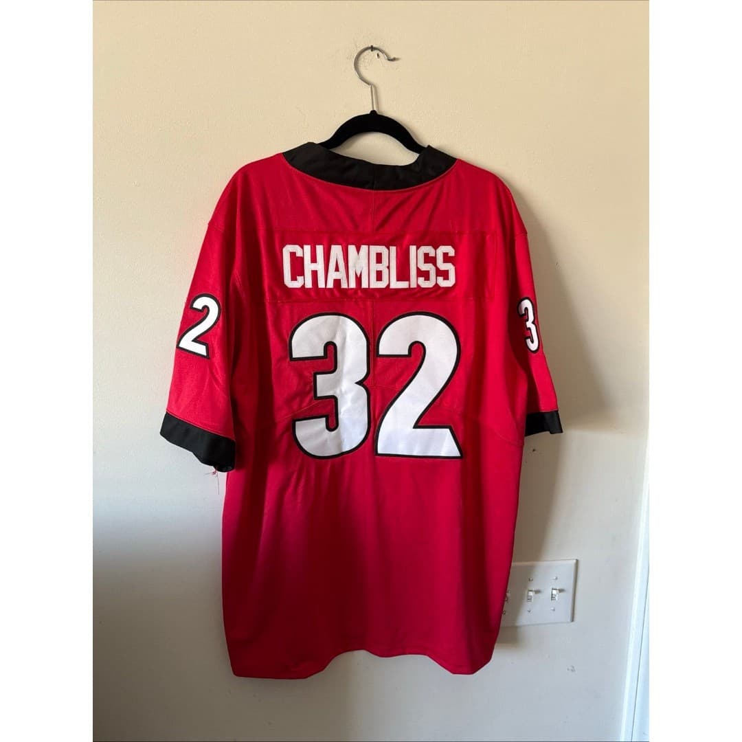 Men’s Nike Chaz Chambliss #32 Georgia Bulldogs Stitched Jersey Sz L - Red RARE - Thumbnail 6
