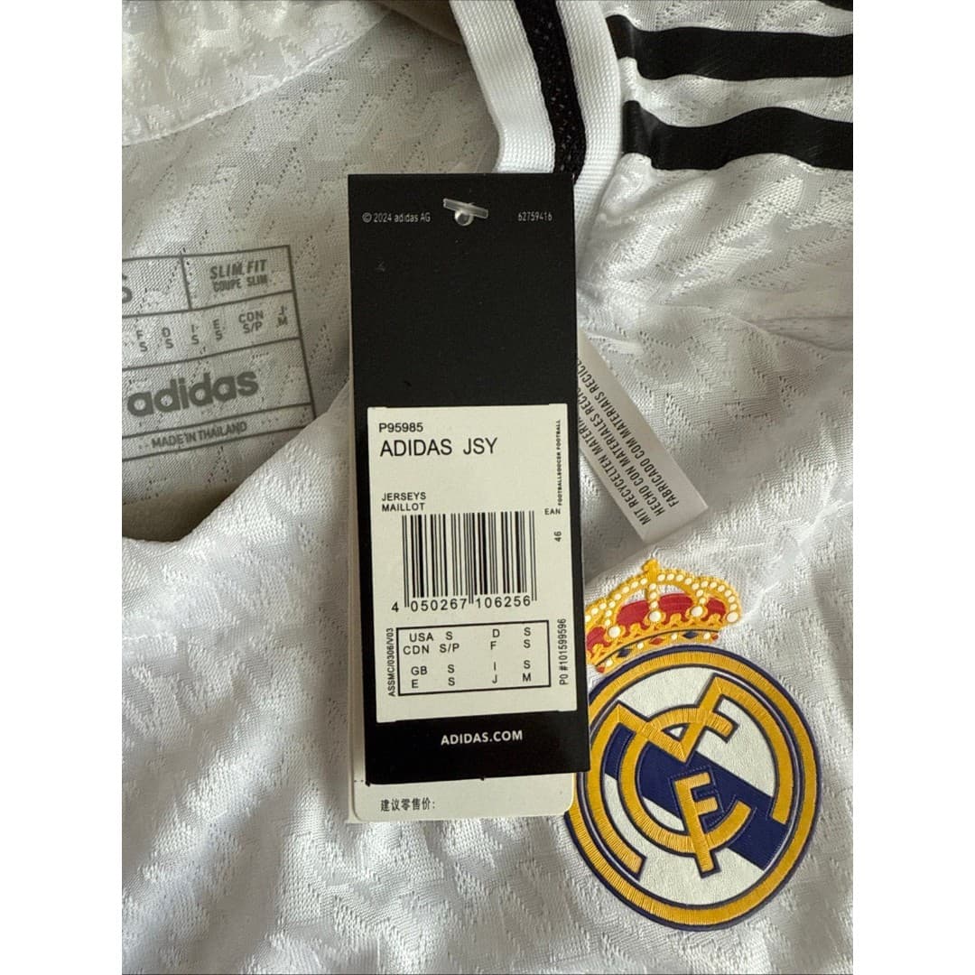 Men’s adidas Real Madrid Kylian Mbappe #9 2024/25 Authentic Sz S - White - Thumbnail 5