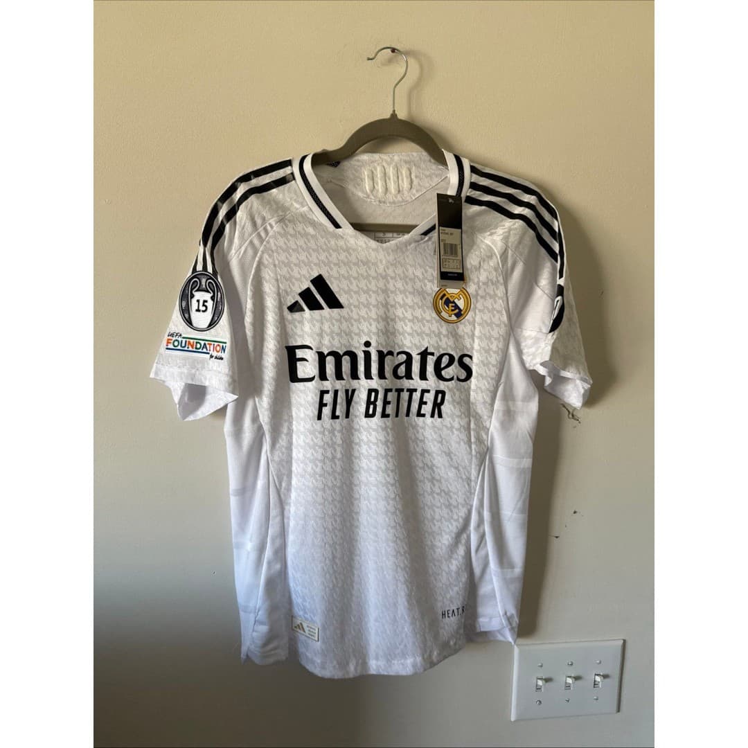 Men’s adidas Real Madrid Kylian Mbappe #9 2024/25 Authentic Sz S - White - Image 1