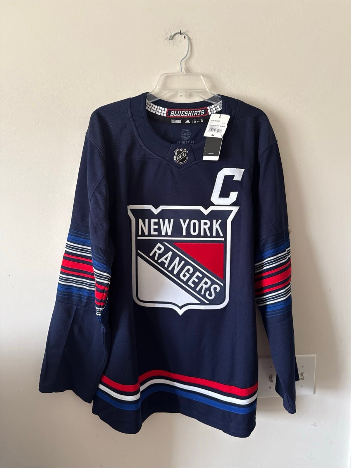 Men’s Adidas Jacob Trouba #8 New York Rangers Authentic Jersey Sz 54 - NWT RARE - Image 1