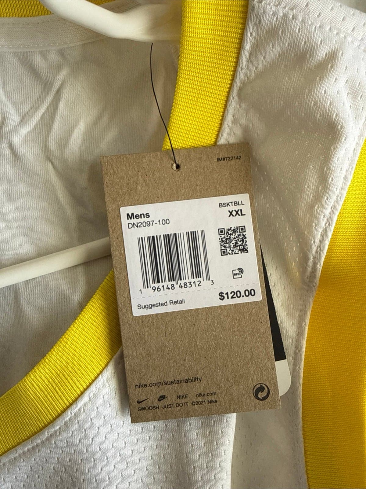 Men’s Nike Donovan Mitchell #45 Utah Jazz Swingman NBA Jersey Sz 56 - White NWT - Thumbnail 5