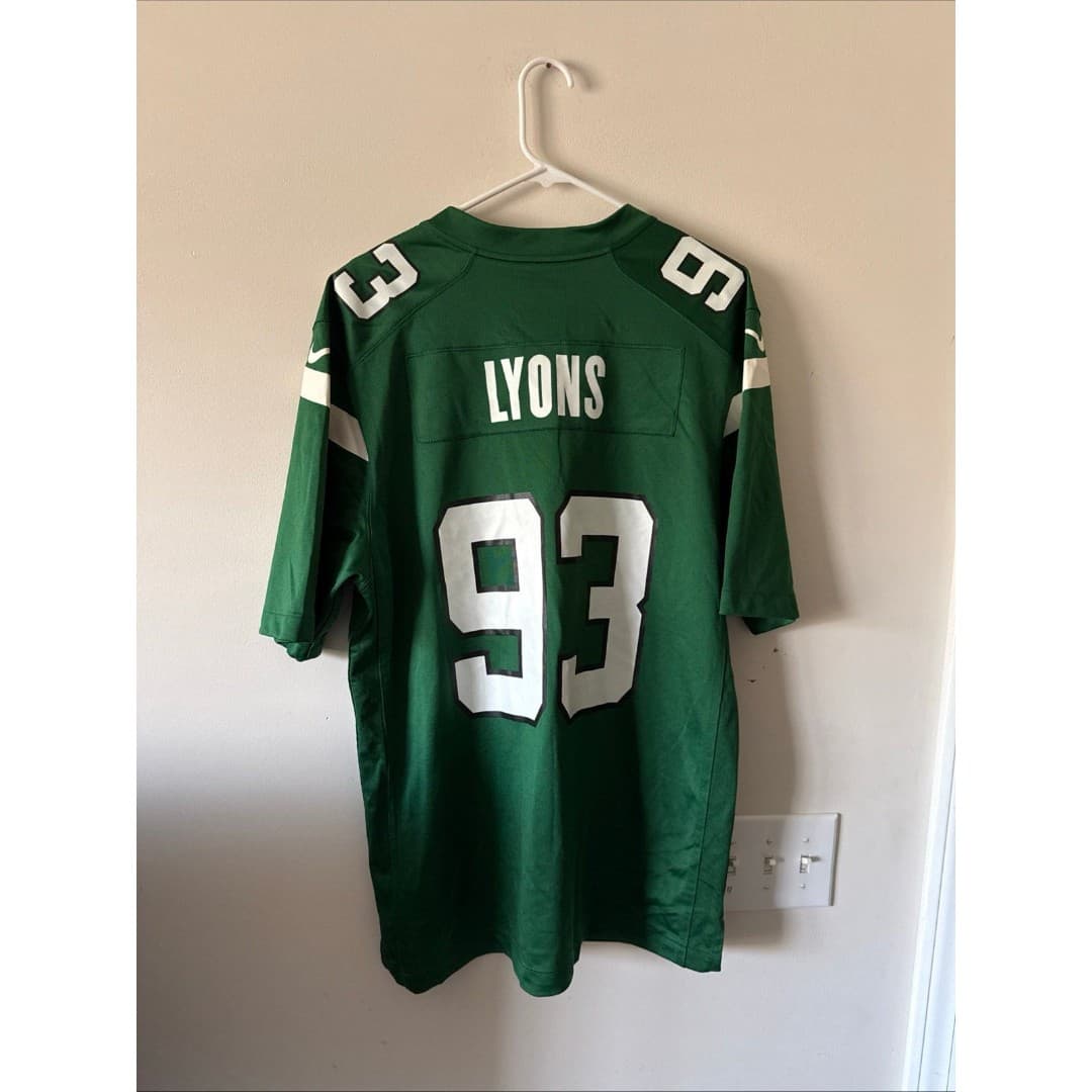 NIKE MEN’S VINTAGE NEW YORK JETS MARTY LYONS #93 JERSEY NFL SZ LARGE - GREEN - Thumbnail 5