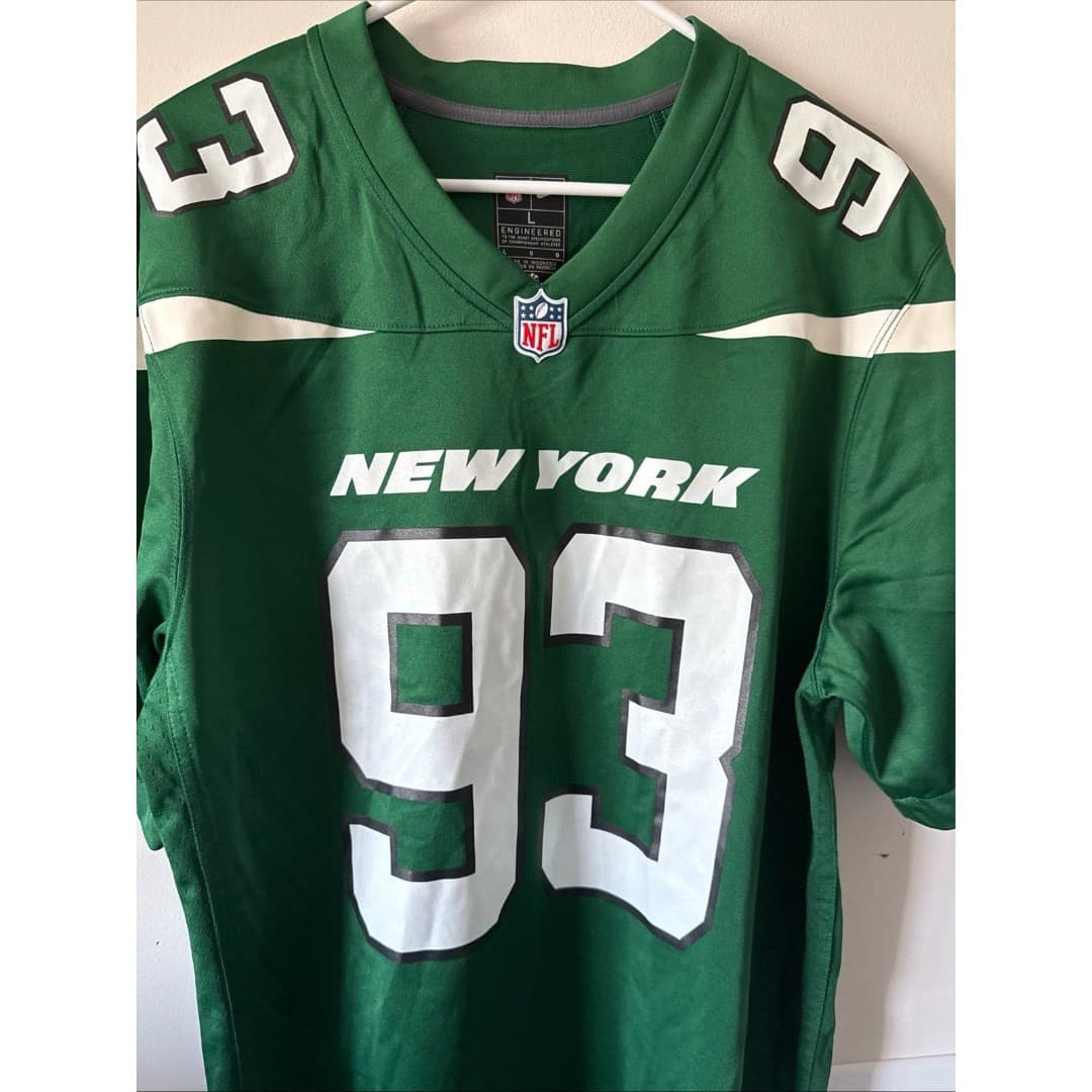 NIKE MEN’S VINTAGE NEW YORK JETS MARTY LYONS #93 JERSEY NFL SZ LARGE - GREEN - Thumbnail 2