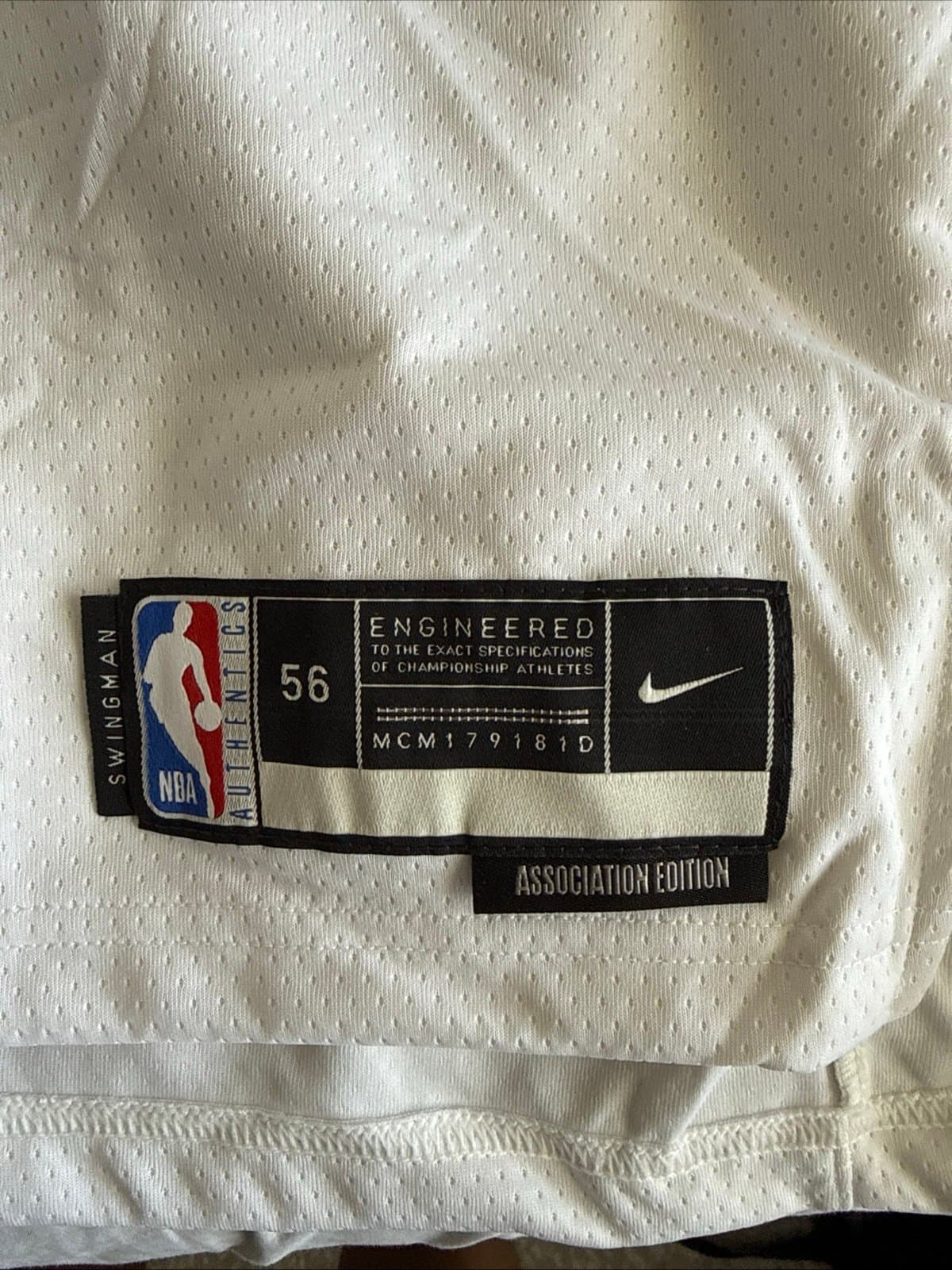 Men’s Nike Donovan Mitchell #45 Utah Jazz Swingman NBA Jersey Sz 56 - White NWT - Thumbnail 3
