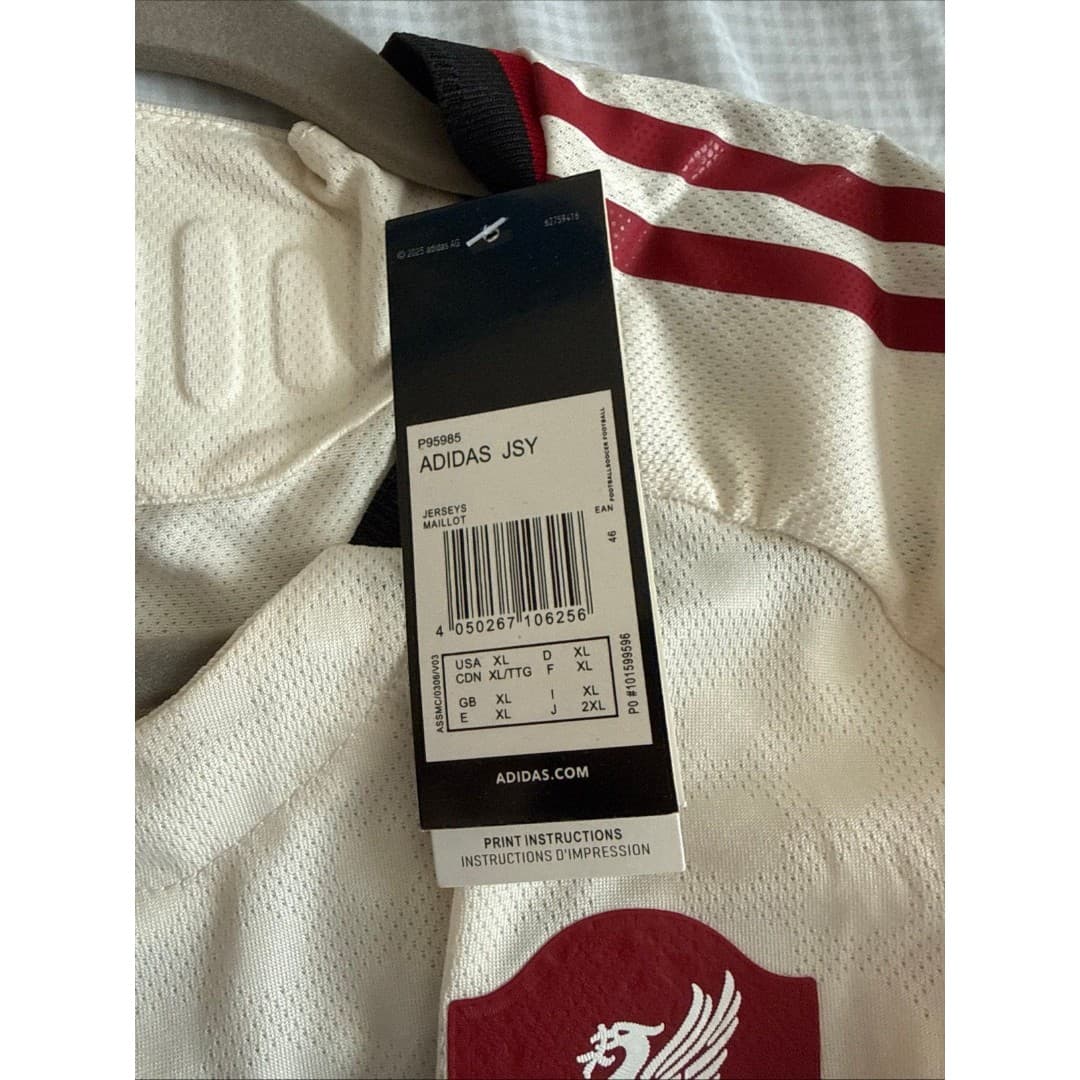 Men’s adidas Authentic Liverpool FC 25/26 Away Kit Florian Wirtz #7 Jersey Sz XL - Thumbnail 5