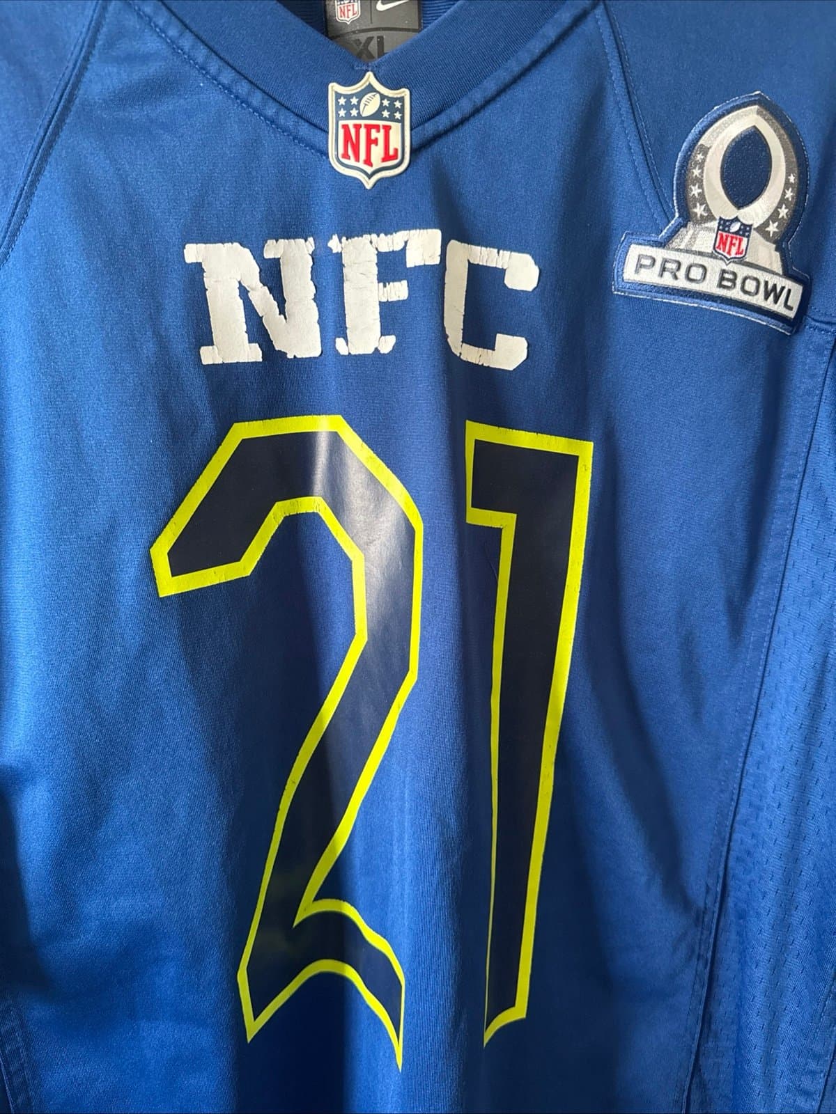 Men’s Nike Landon Collins #21 NY Giants 2017 Pro Bowl NFC Jersey Sz XL Blue RARE - Thumbnail 2