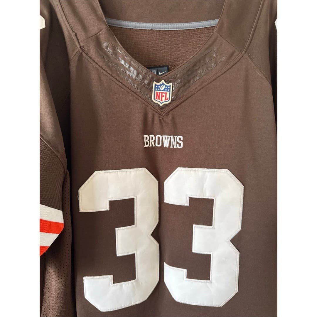 MEN’S NIKE CLEVELAND BROWNS AUTHENTIC DAWG POUND #33 JERSEY SZ 52 - NWOT - Thumbnail 2