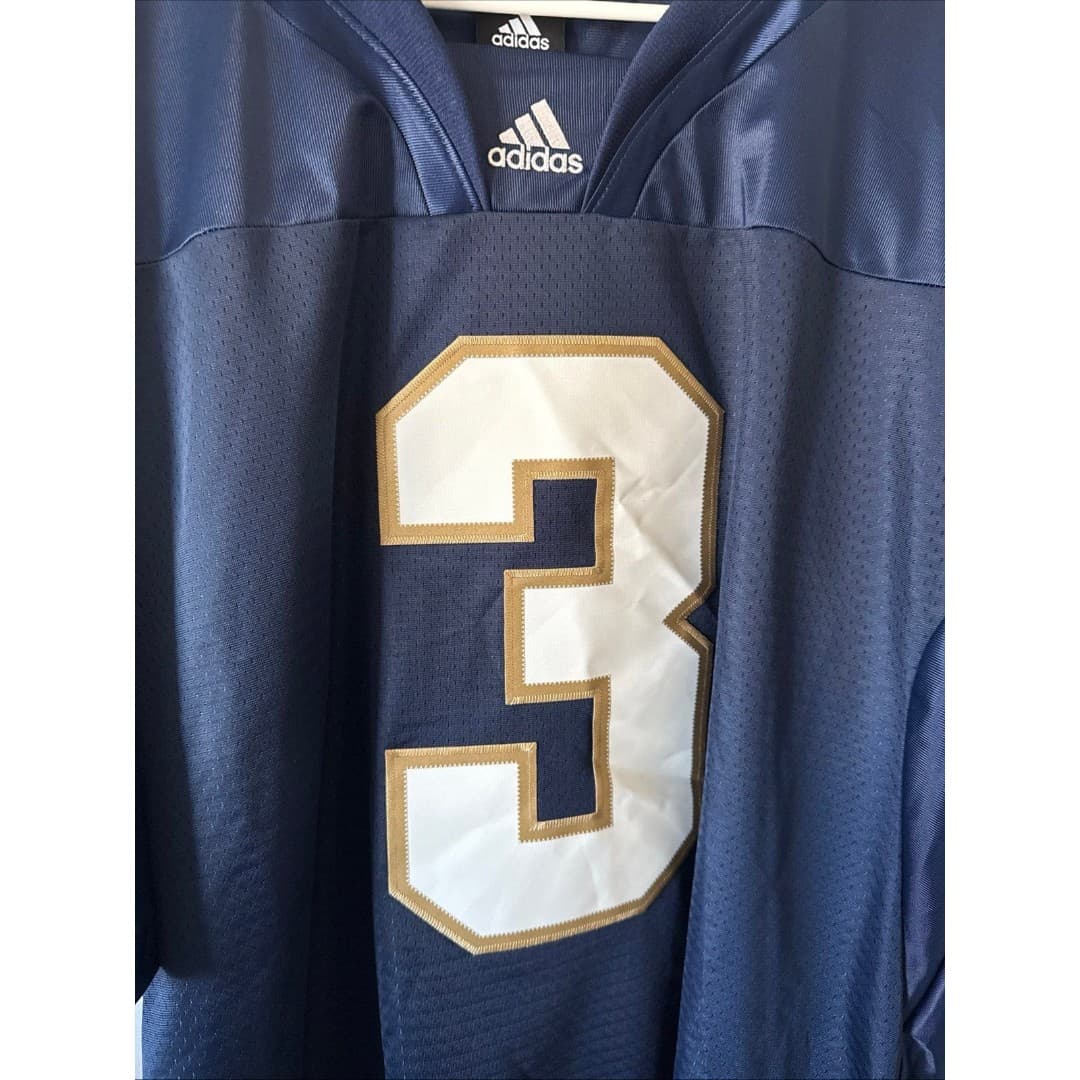 Men’s Adidas Joe Montana #3 Notre Dame Fighting Irish Jersey Sz XL - Blue - Thumbnail 2