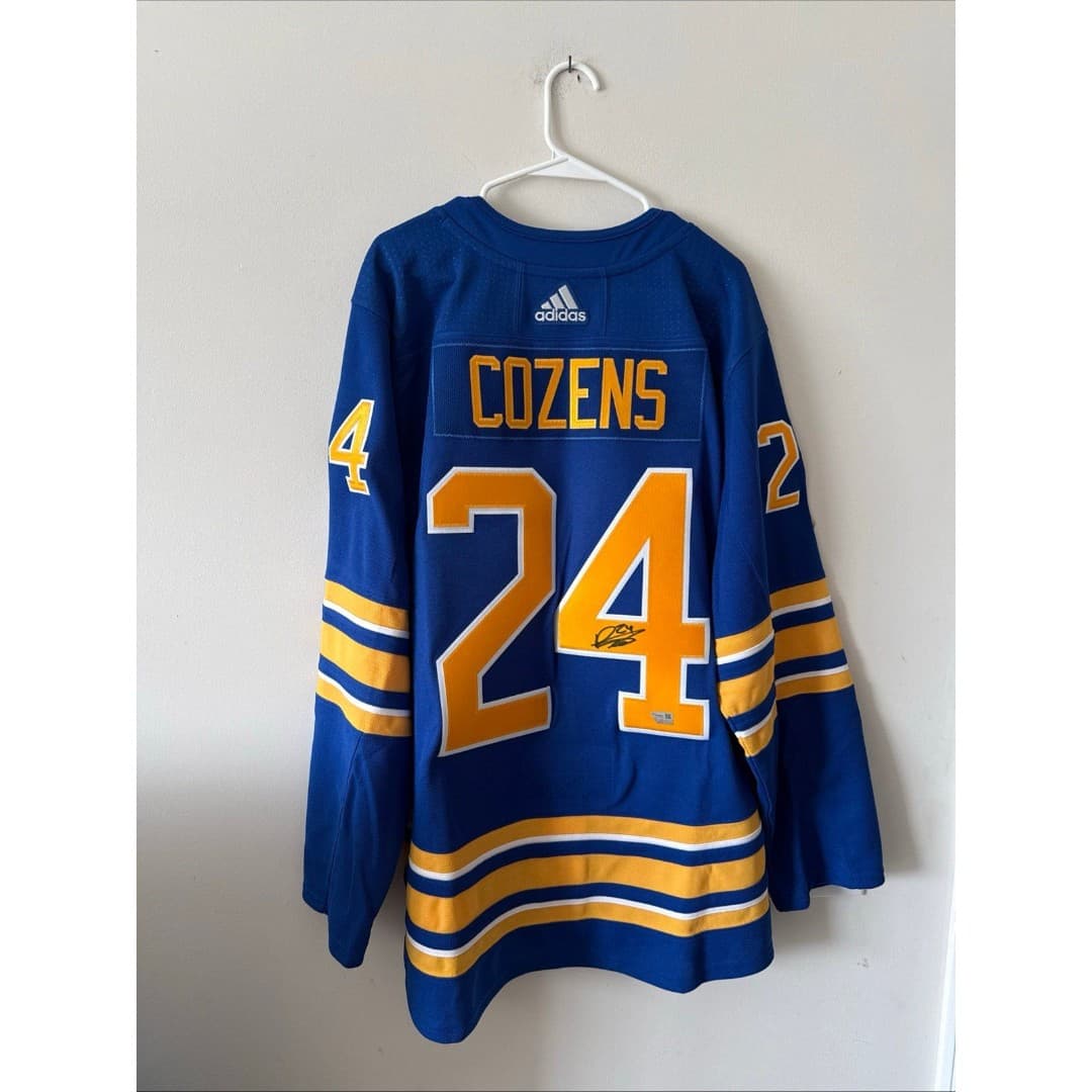 Men’s Adidas Dylan Cozens #24 Signed Buffalo Sabres Jersey Fanatics Sz 54 - NWT - Image 1