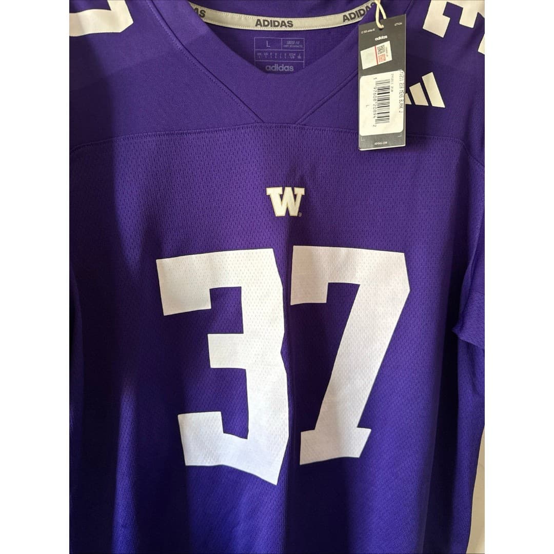 Men’s Adidas Primegreen Sam Finnegan #37 Washington Huskies Jersey Sz L - NWT - Thumbnail 2