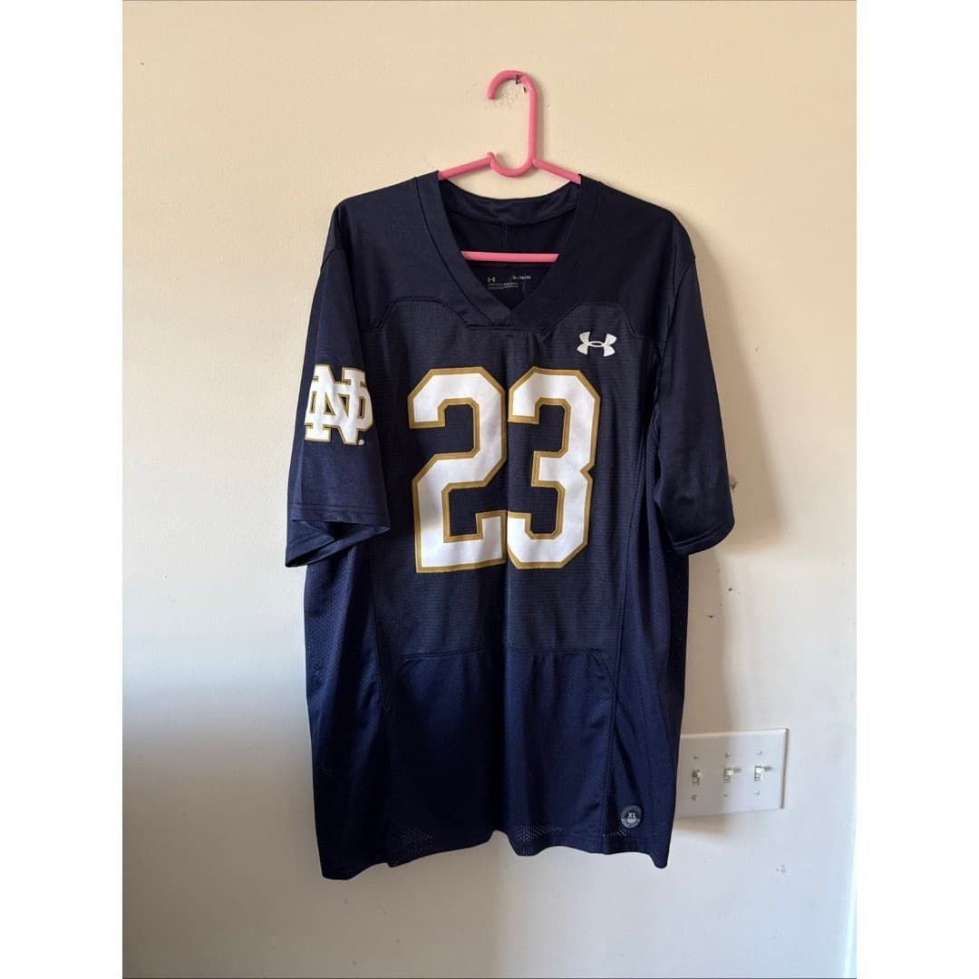 Men’s Under Armour Notre Dame Fighting Irish #23 “Be Irish” Jersey Sz XL - Blue