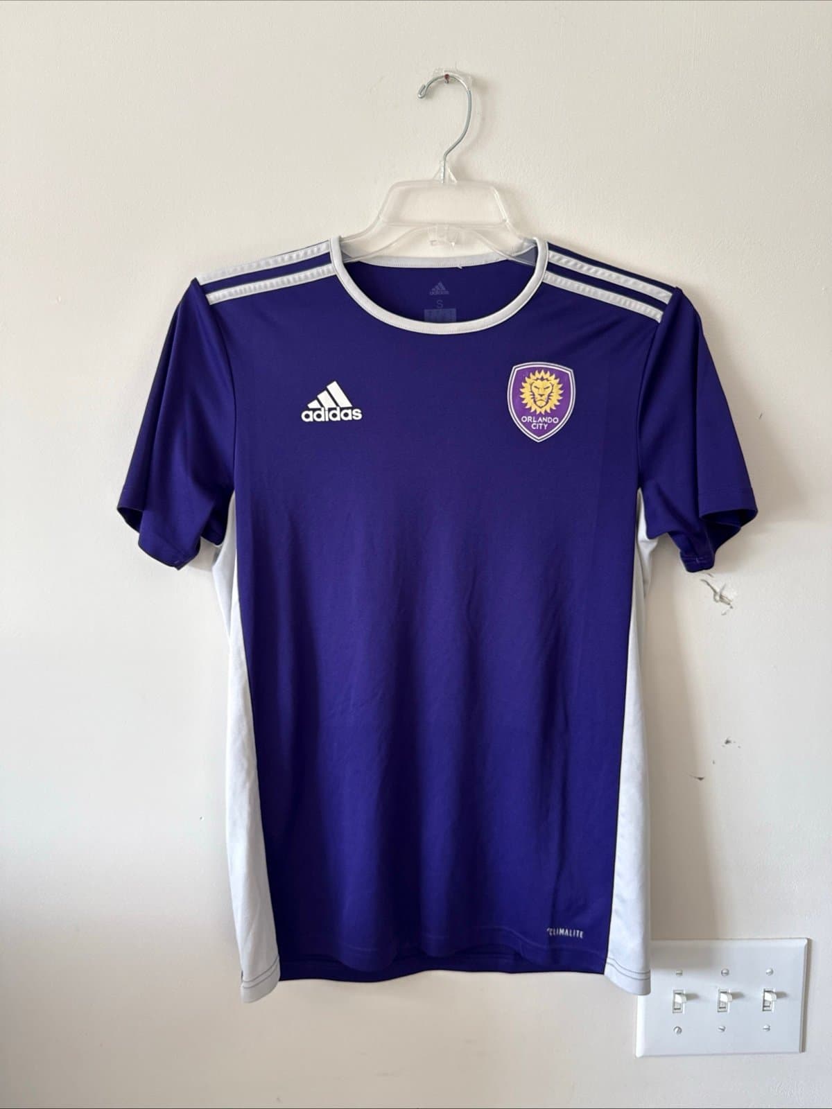 ADIDAS AUTHENTIC MLS JERSEY ORLANDO CITY SC TEAM PURPLE SIZE SMALL - Image 1