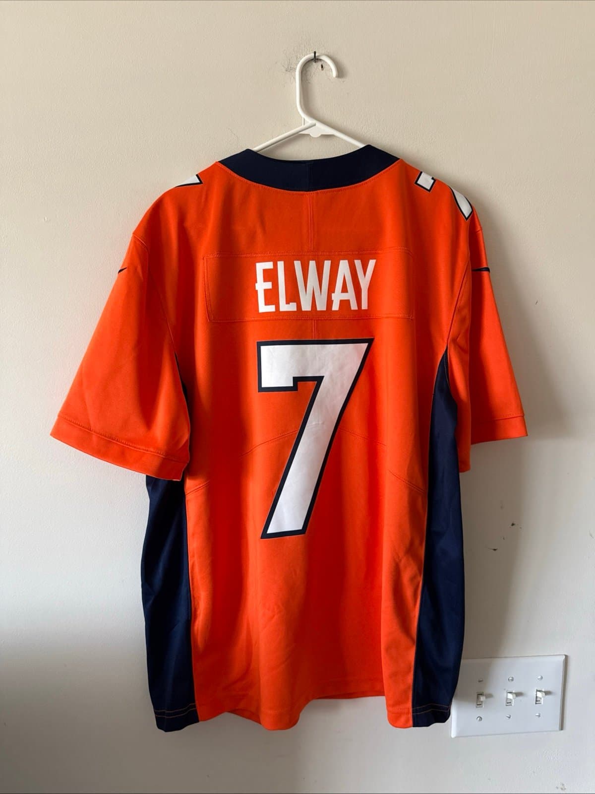 Men’s Nike John Elway #7 Denver Broncos Vapor Lmtd NFL Jersey Sz L - Orange RARE - Thumbnail 6