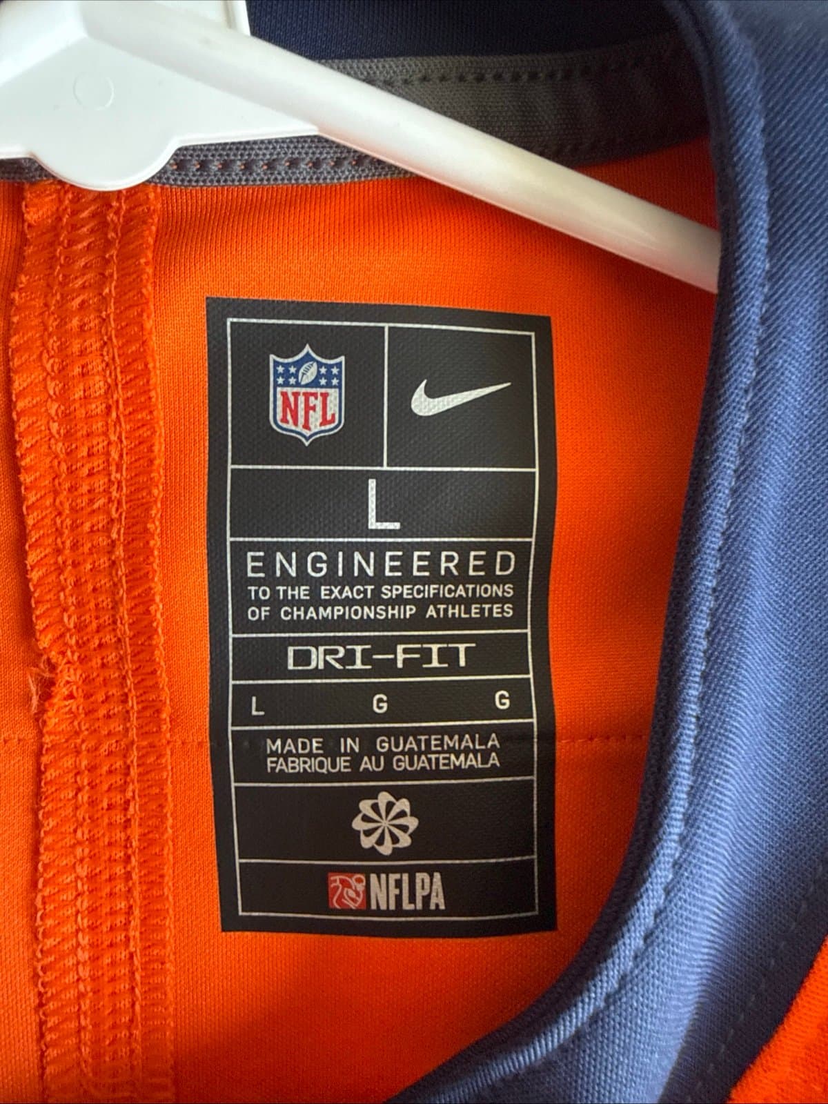 Men’s Nike John Elway #7 Denver Broncos Vapor Lmtd NFL Jersey Sz L - Orange RARE - Thumbnail 4