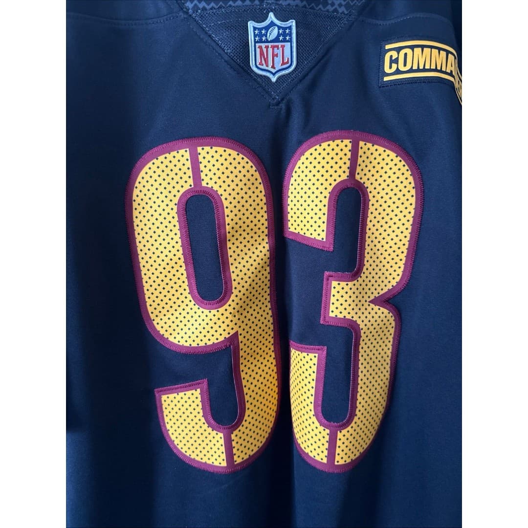 Men’s Nike Jonathan Allen #93 Washington Commanders Vapor Lmtd Alt Jersey Sz L - Thumbnail 2