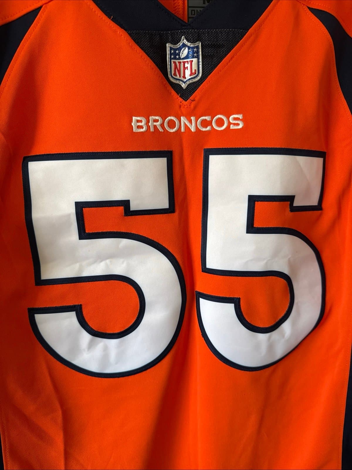 Men’s Nike Bradley Chubb #55 Denver Broncos Vapor Lmtd Jersey Sz M - Orange RARE - Thumbnail 2