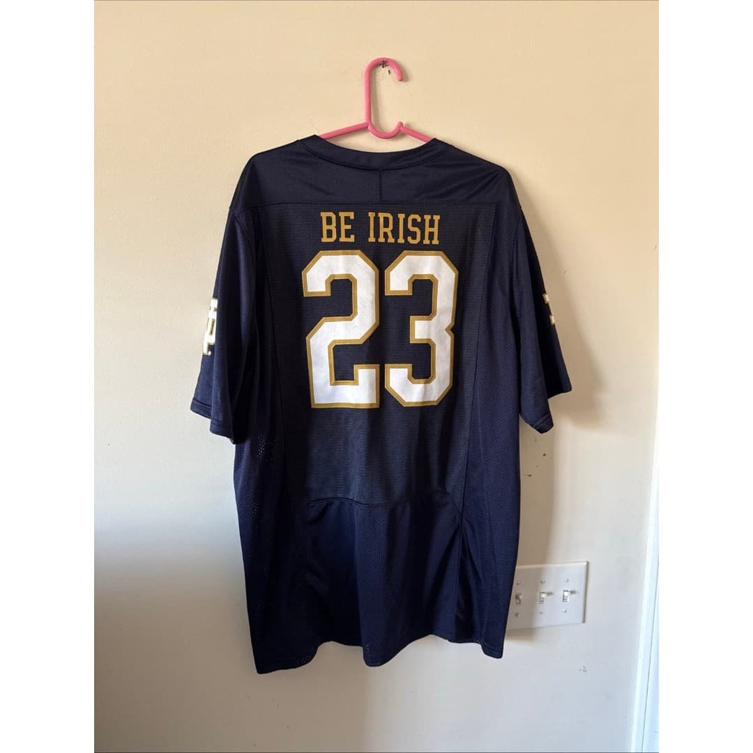 Men’s Under Armour Notre Dame Fighting Irish #23 “Be Irish” Jersey Sz XL - Blue - Thumbnail 6