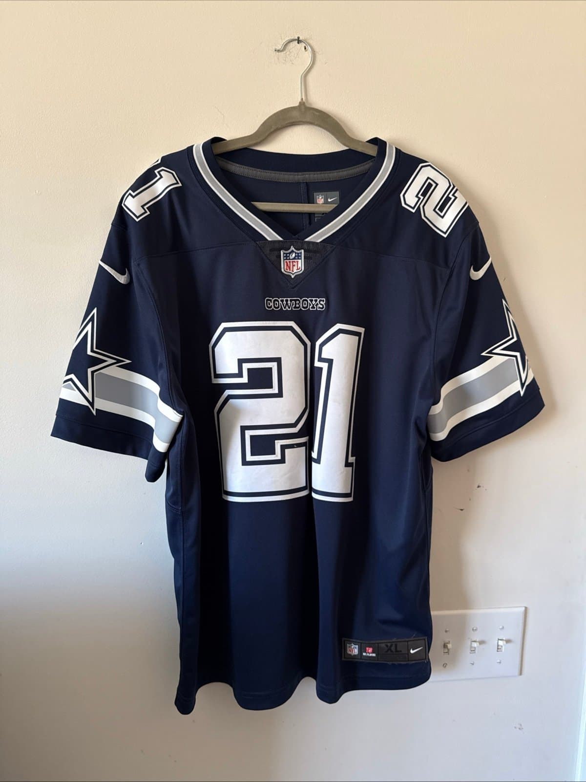 Men’s Nike Dallas Cowboys Ezekiel Elliott #21 Vapor Limited Jersey Sz XL - Blue - Image 1