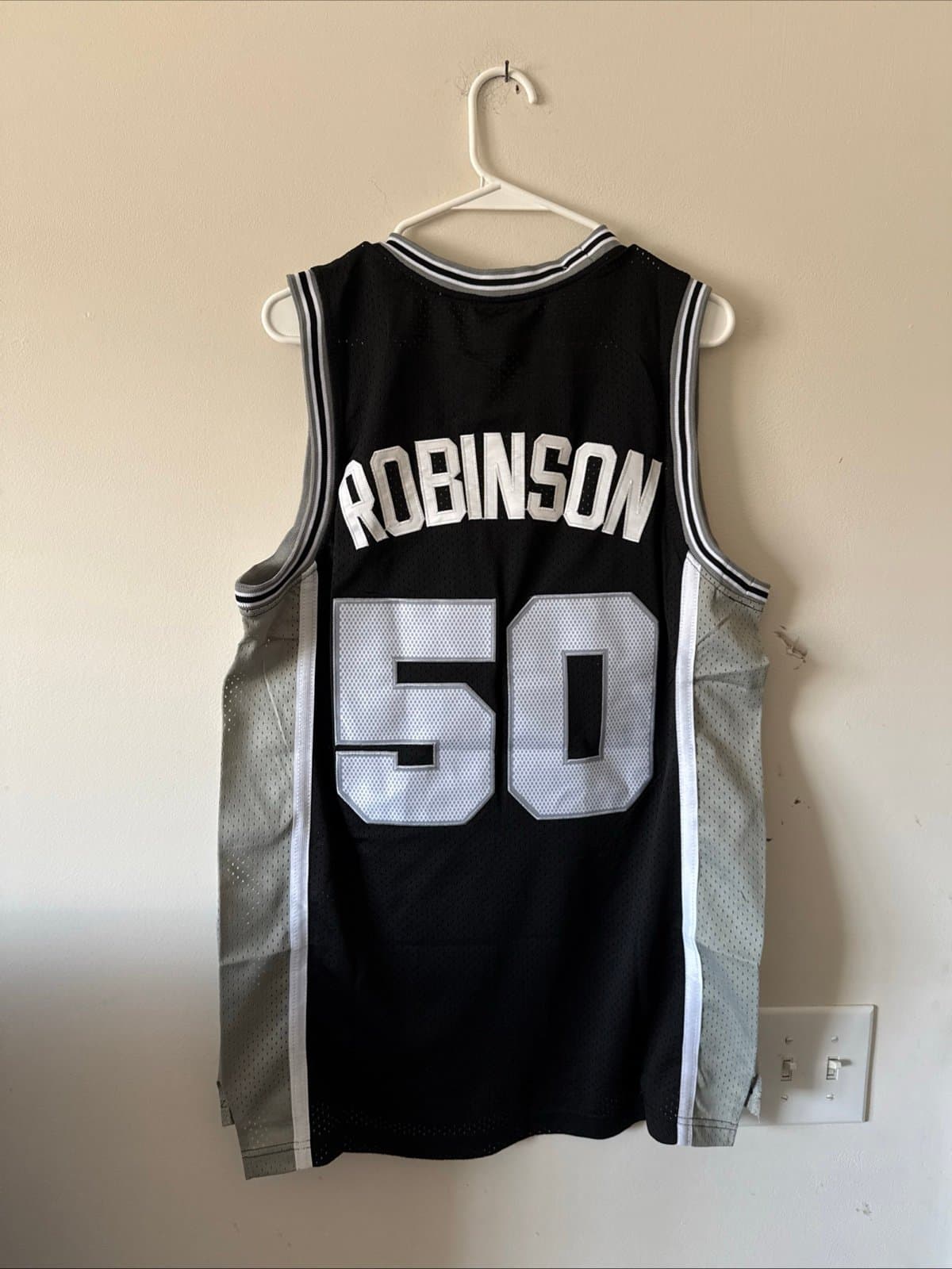 Men’s Adidas David Robinson #50 Spurs Hardwood Classics Soul Jersey Sz L +2 NWT - Thumbnail 6