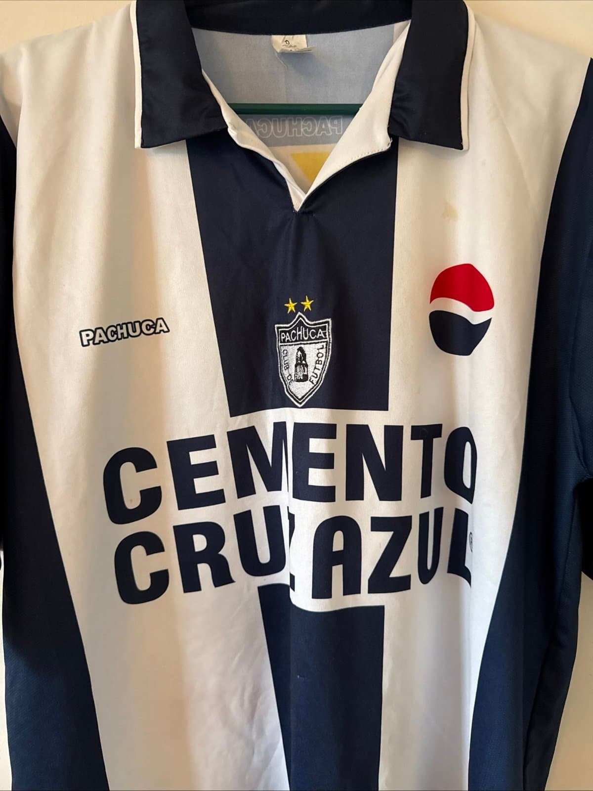 Men’s Pachuca CF Vintage Jersey #23 Large Grande Football Soccer Shirt Pepsi - Thumbnail 2
