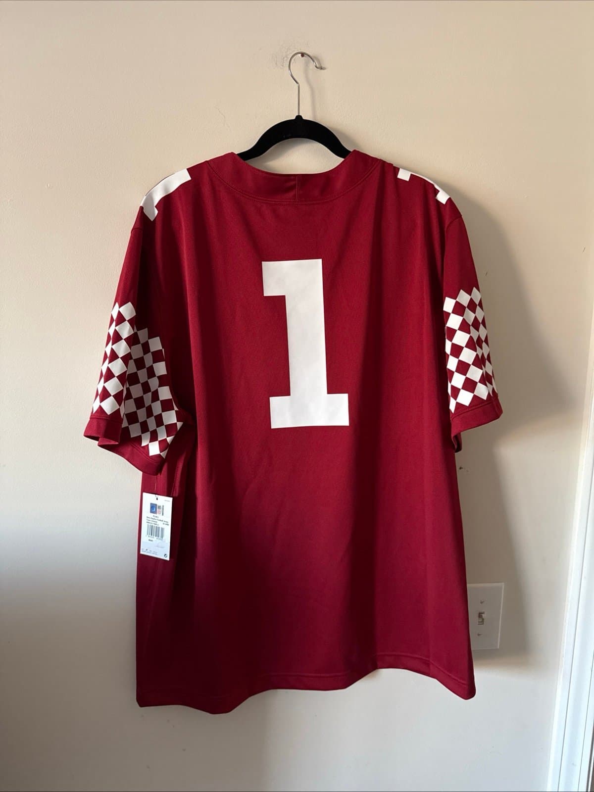 Men’s Nike Temple Owls #1 Football NCAA Jersey Sz 2XL - Cherry Red NWT - Thumbnail 6