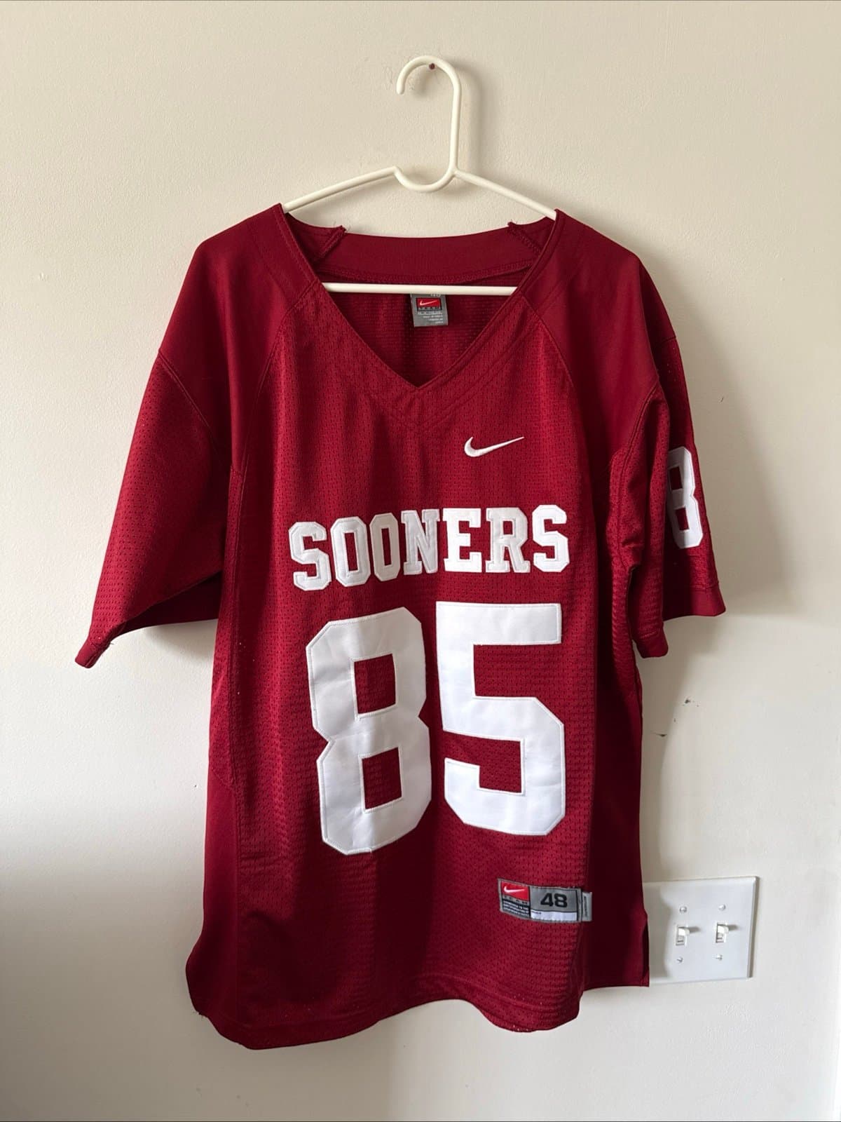 Men’s Vintage Nike Oklahoma Sooners #85 Jersey Authentic Sz 48 - Maroon NWOT - Image 1