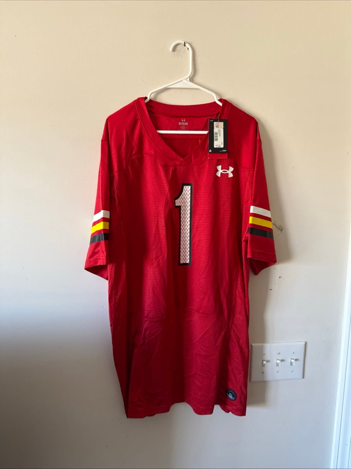 Men’s Under Armour Maryland Terrapins #1 150th Anniversary Jersey Sz XL Red NWT - Image 1