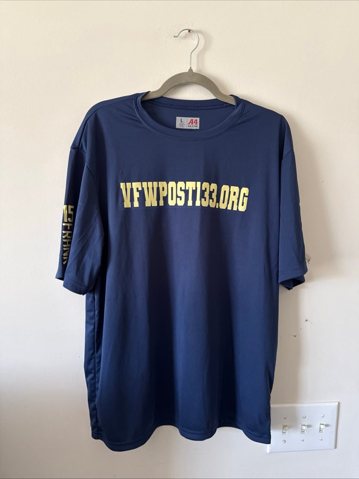 Men’s A4 VFW Post 133 Soccer Jersey #33 Size Large - Blue - Image 1