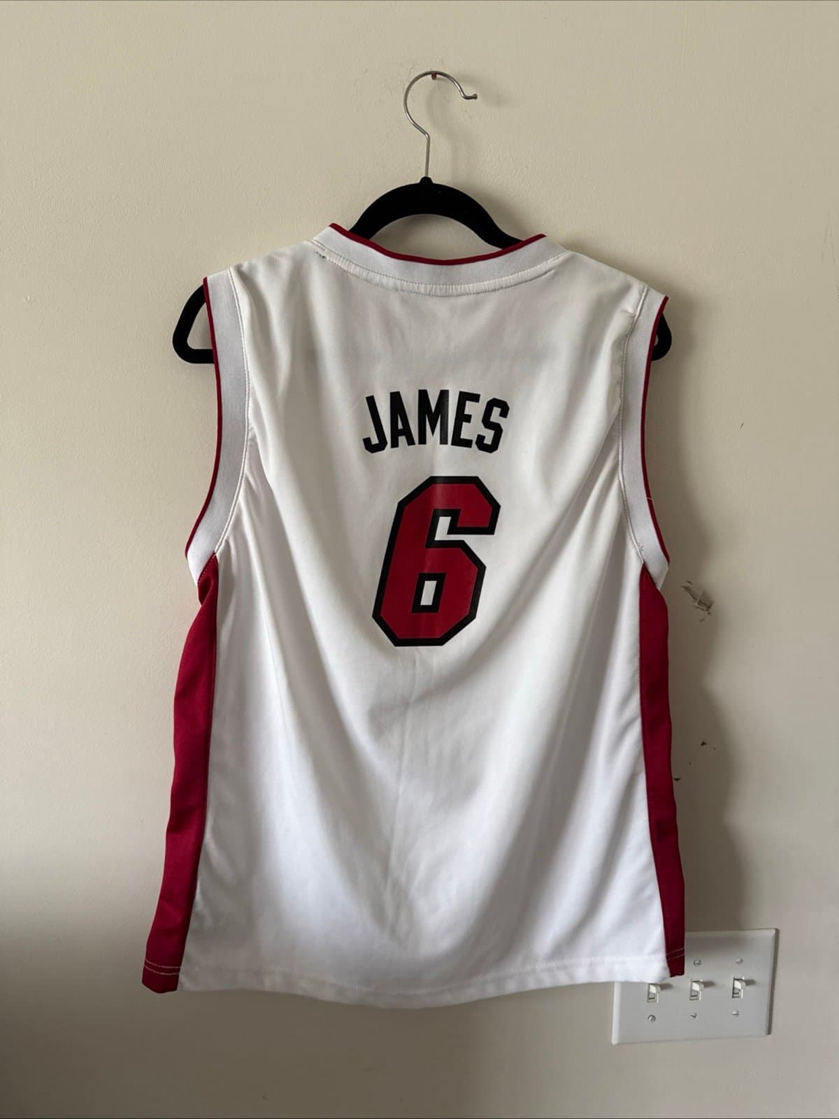 Men’s adidas Miami Heat Home LeBron James #6 Jersey Swingman Sz XL - White - Thumbnail 5