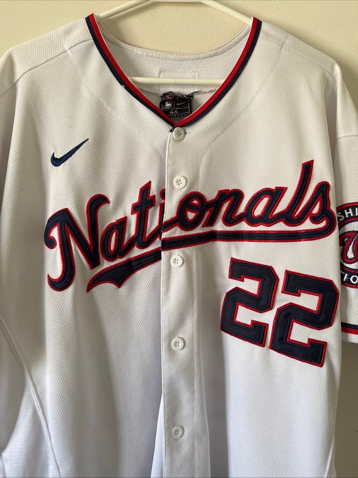 Original Nike Men's Washington Nationals Juan Soto White Home Jersey Sz 44 (L) - Thumbnail 2