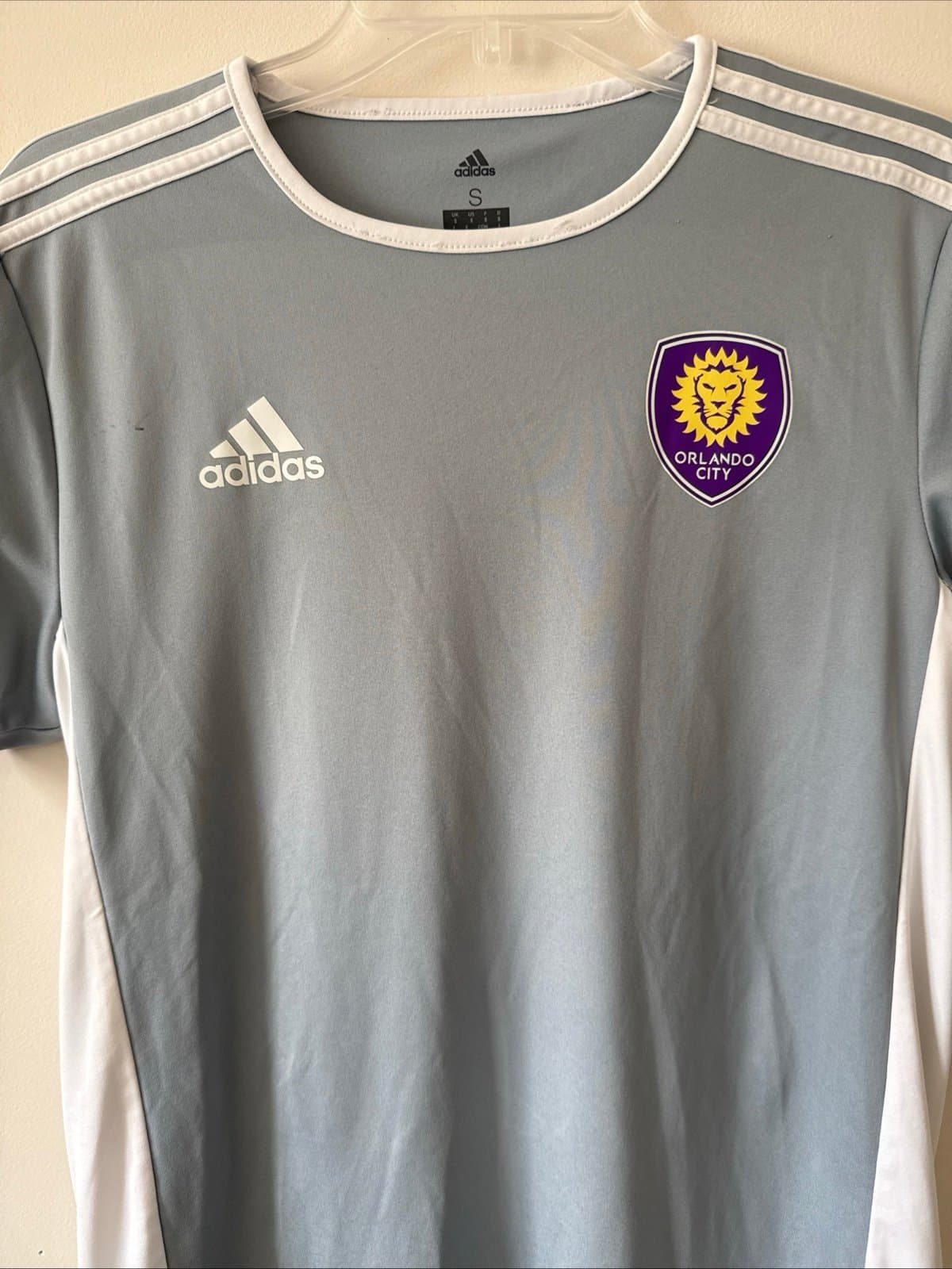 MLS Classic Orlando City Soccer Club Training Jersey Sz S Adidas Adizero Gray - Thumbnail 2