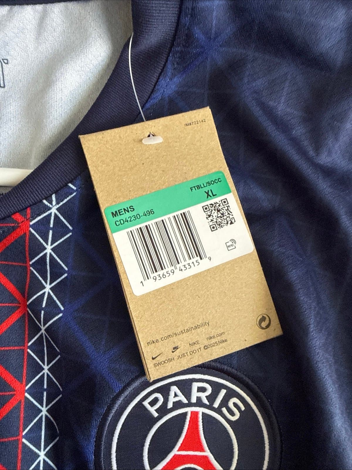 Men’s Nike Paris Saint-Germain 2025/26 Home Jersey Sz XL - NWT Blue - Thumbnail 5