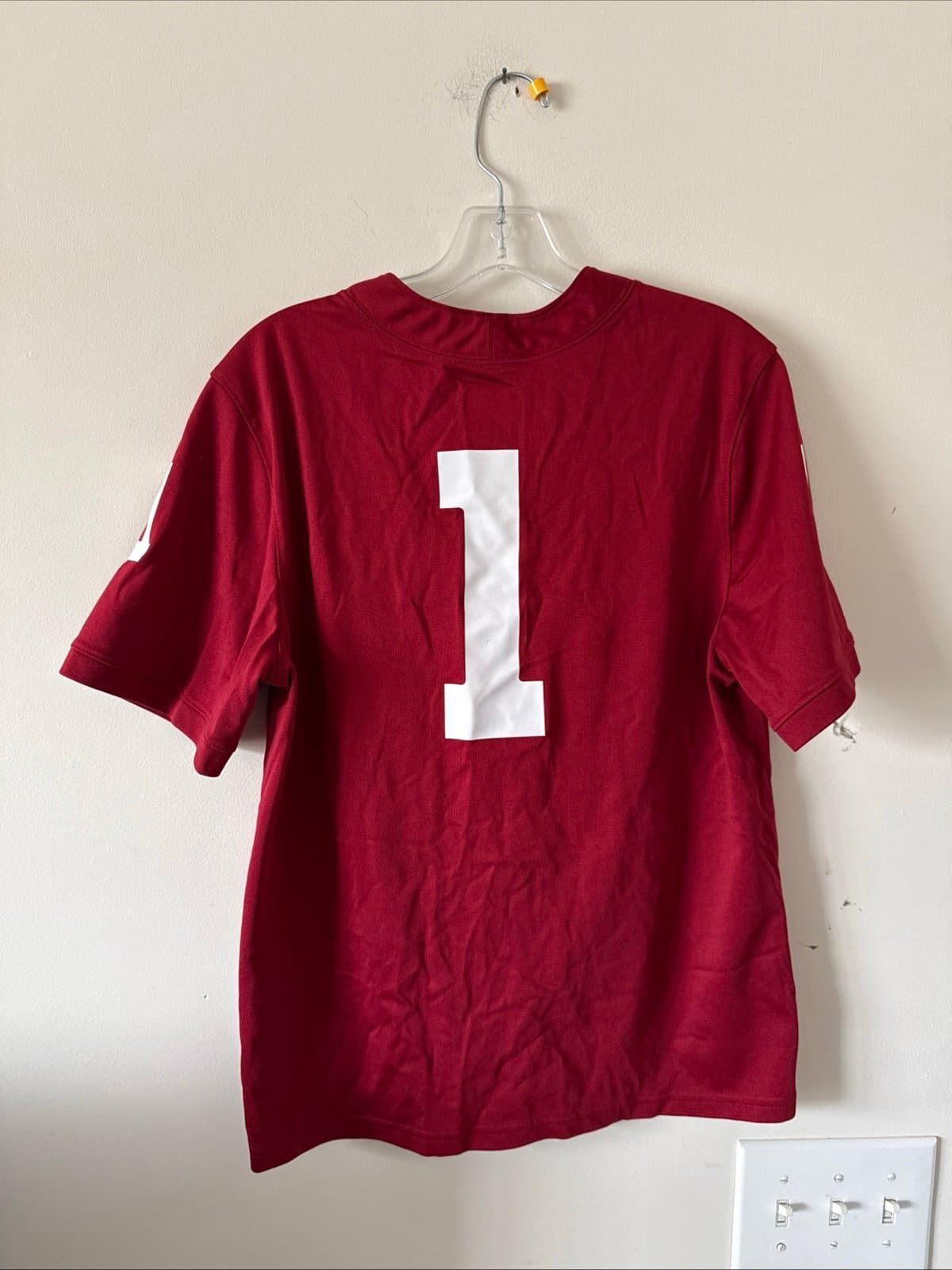Boy’s Jordan Oklahoma Sooners #1 Football Jersey Sz Youth Large - Red - Thumbnail 6